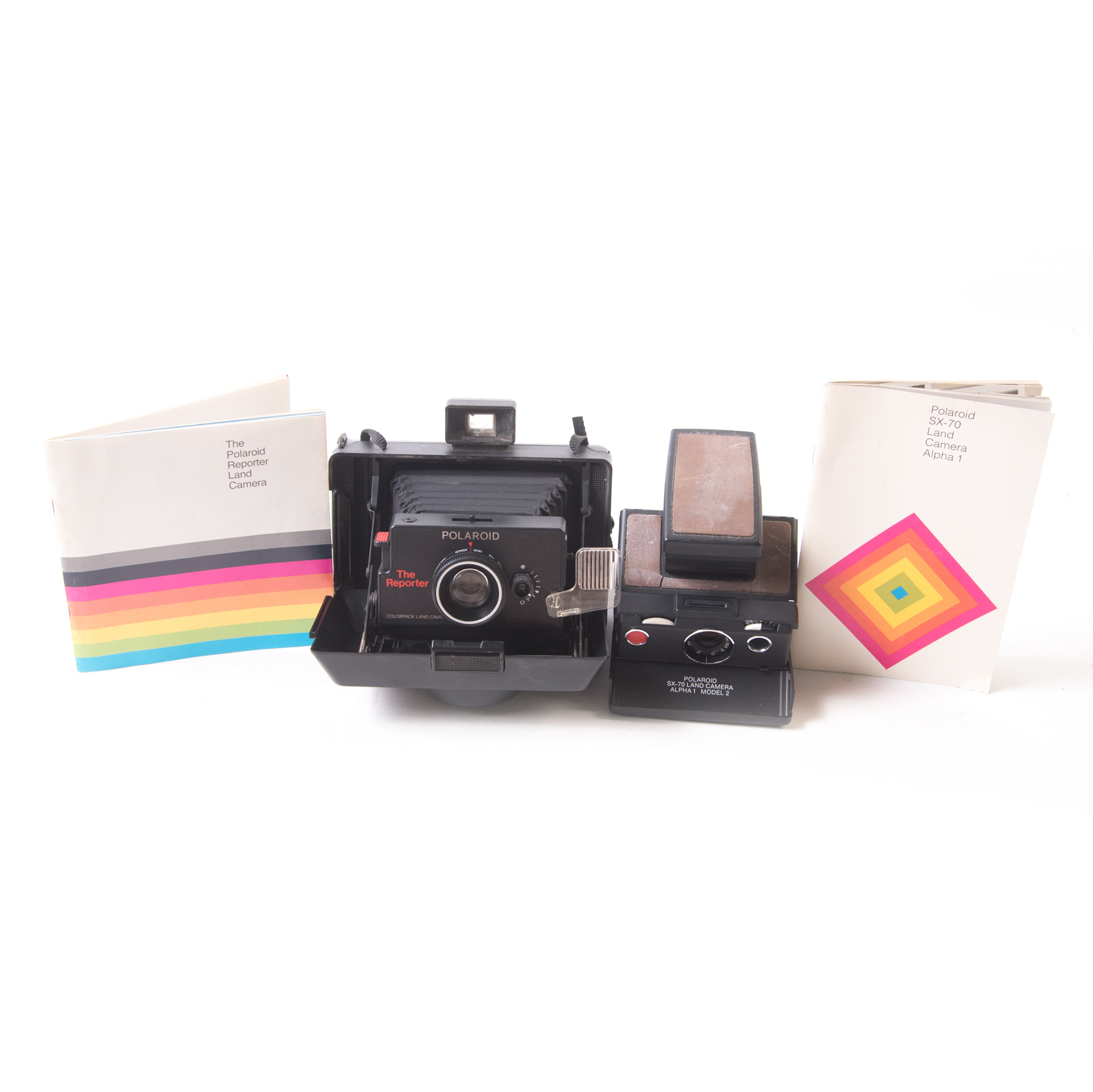 Vintage Polaroid SX-70 Land Camera And a Polaroid "Reporter" Land Camera