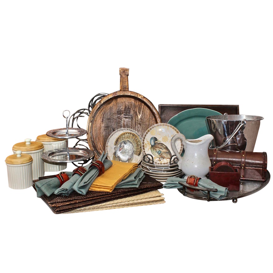 Generous Collection of Home Decor and Tableware including Wilton Armetale