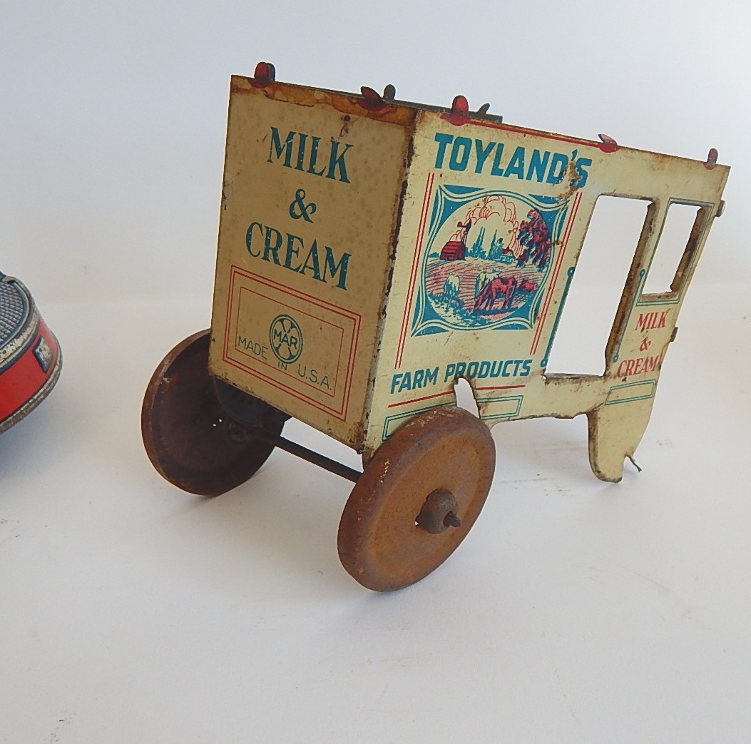Vintage Tin Toy Collection with Silver Mountain, Disney Casey Jr.