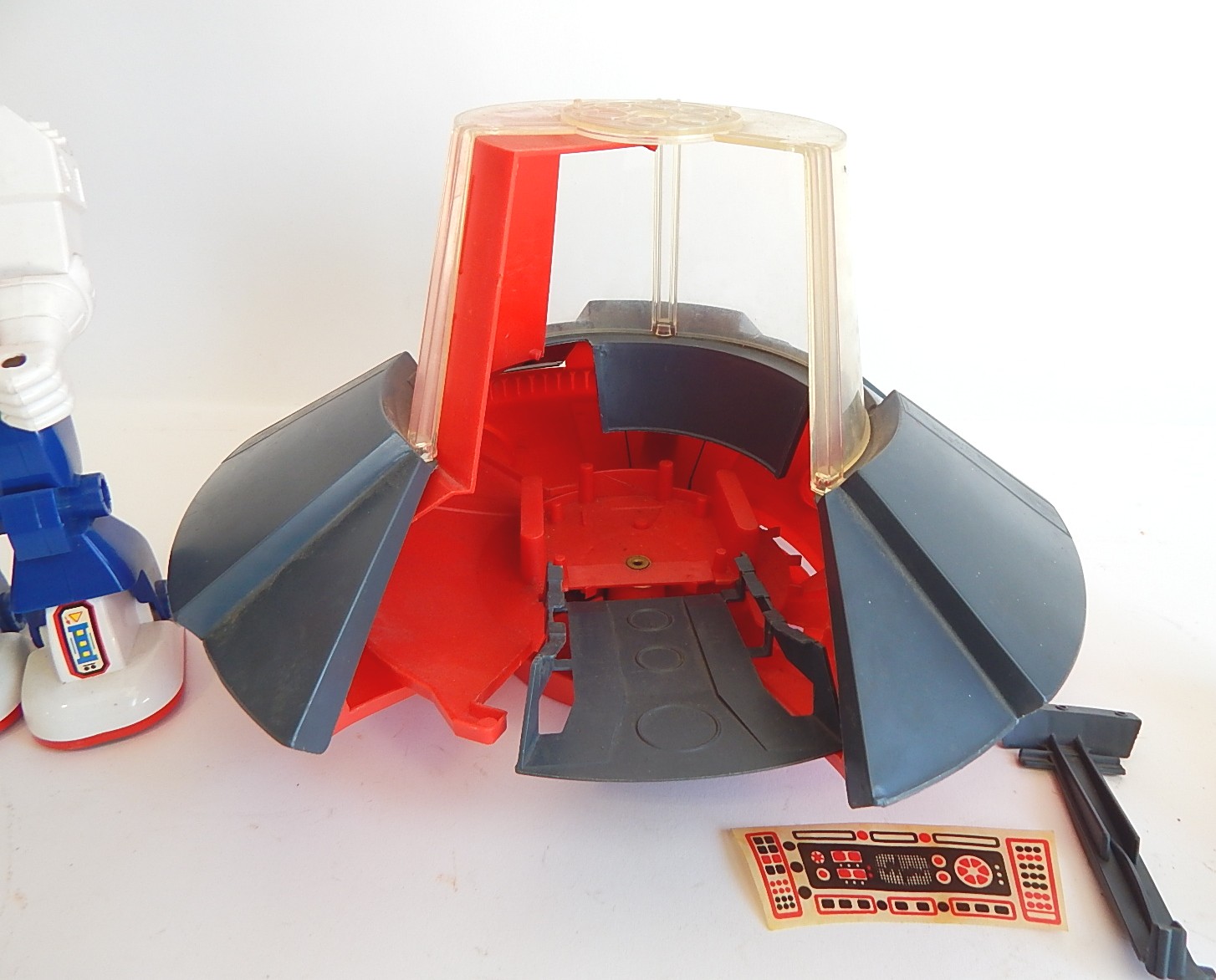 Vintage Toys with 1970s Ideal Space Ship and Robot, Plastic Walking Robot