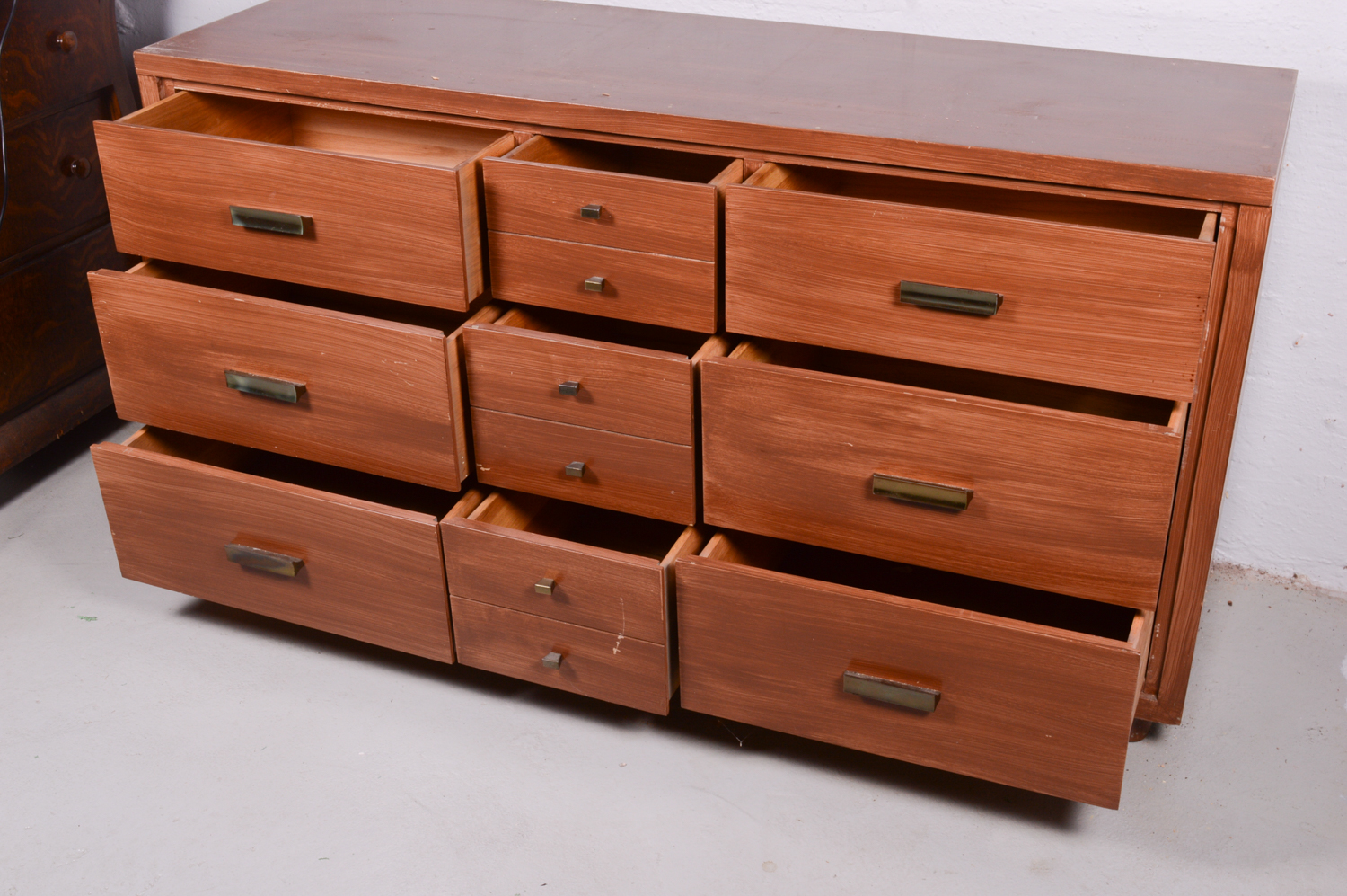 Vintage Mid Century Modern Walnut Dresser by Ramseur Furniture