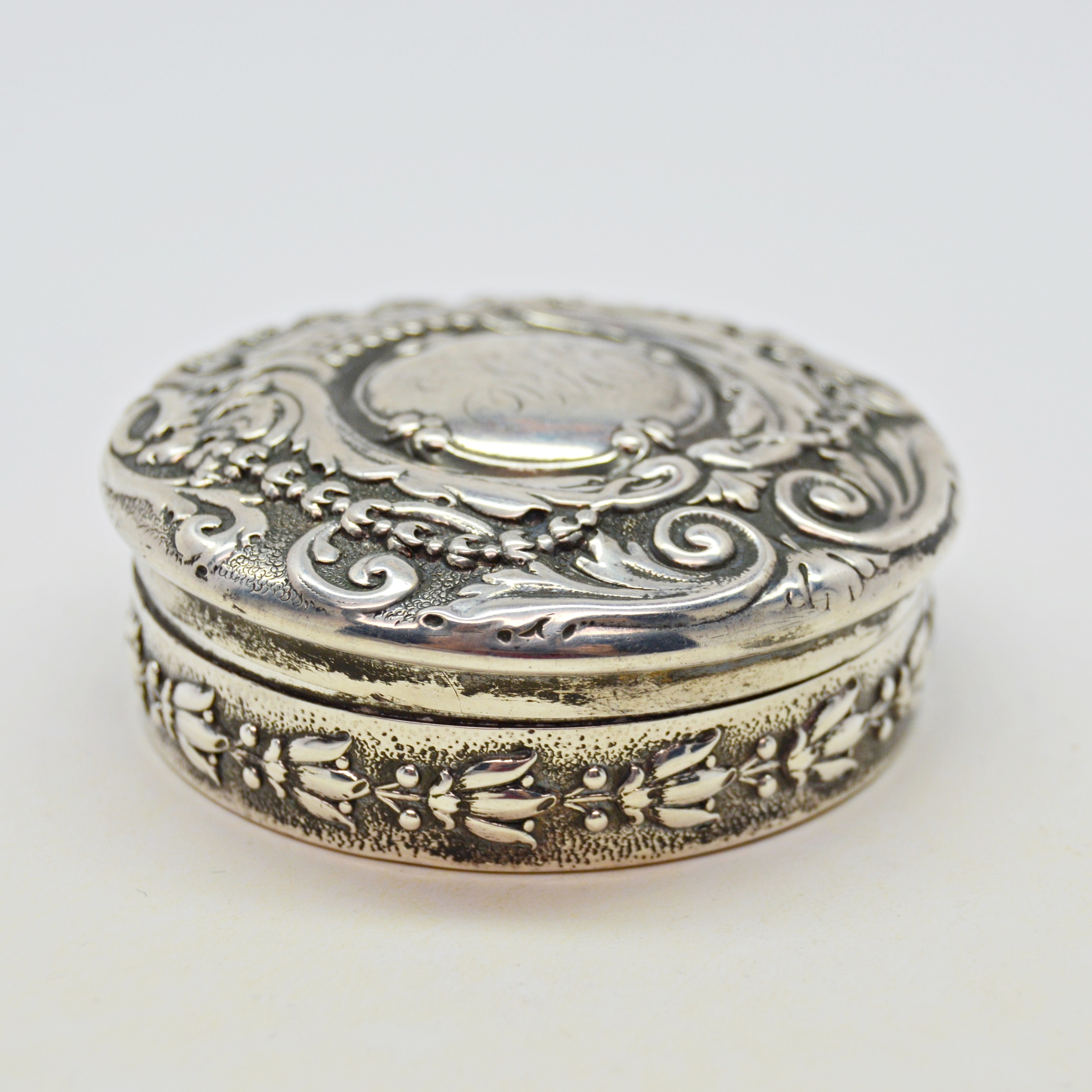 Tiffany & Co. Sterling Silver Engraved Pill Box