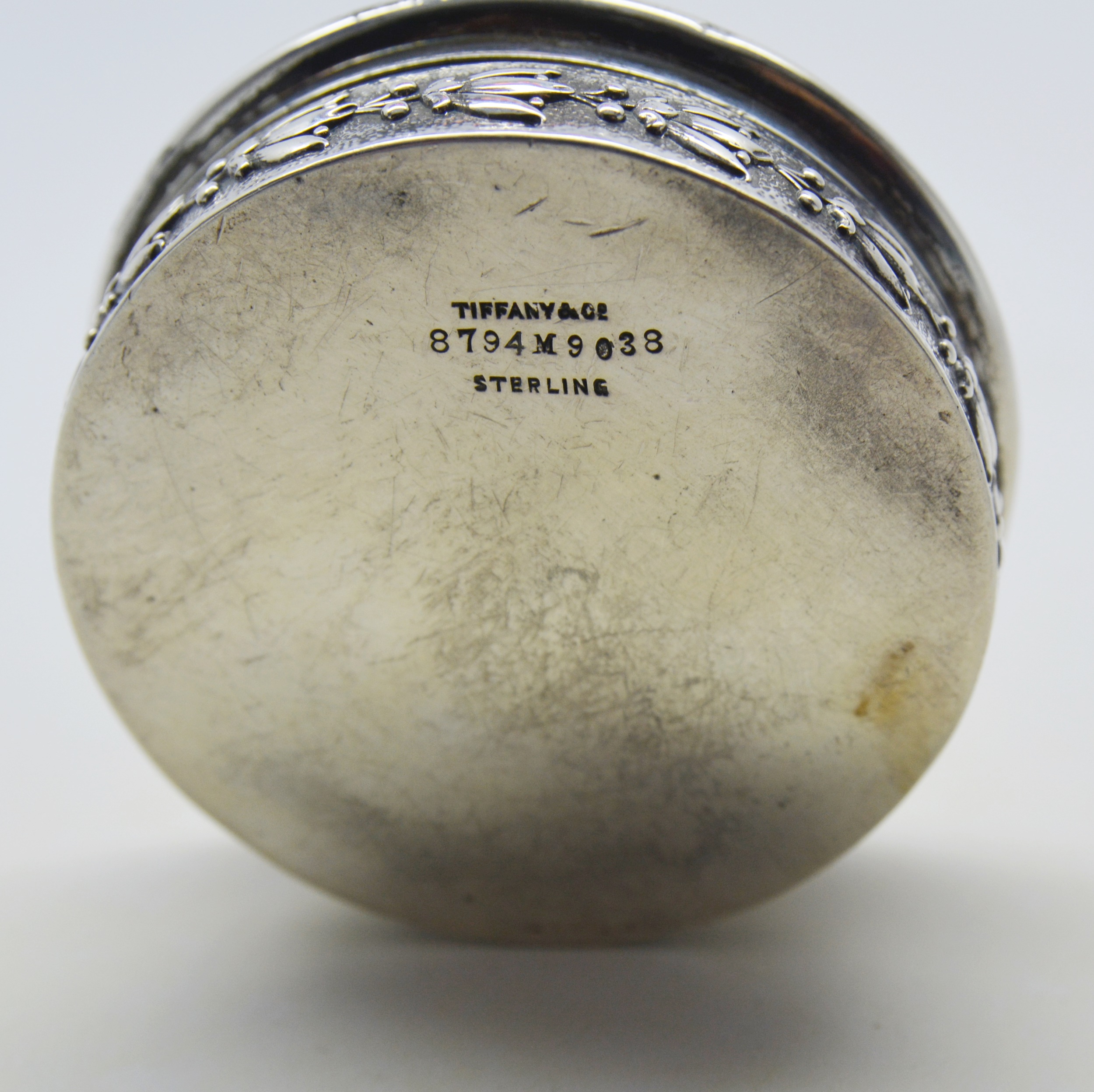 Tiffany & Co. Sterling Silver Engraved Pill Box