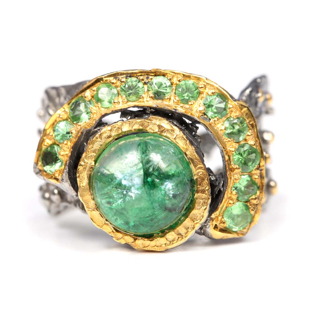 Sterling Silver and 2.32 CTW Emerald Ring
