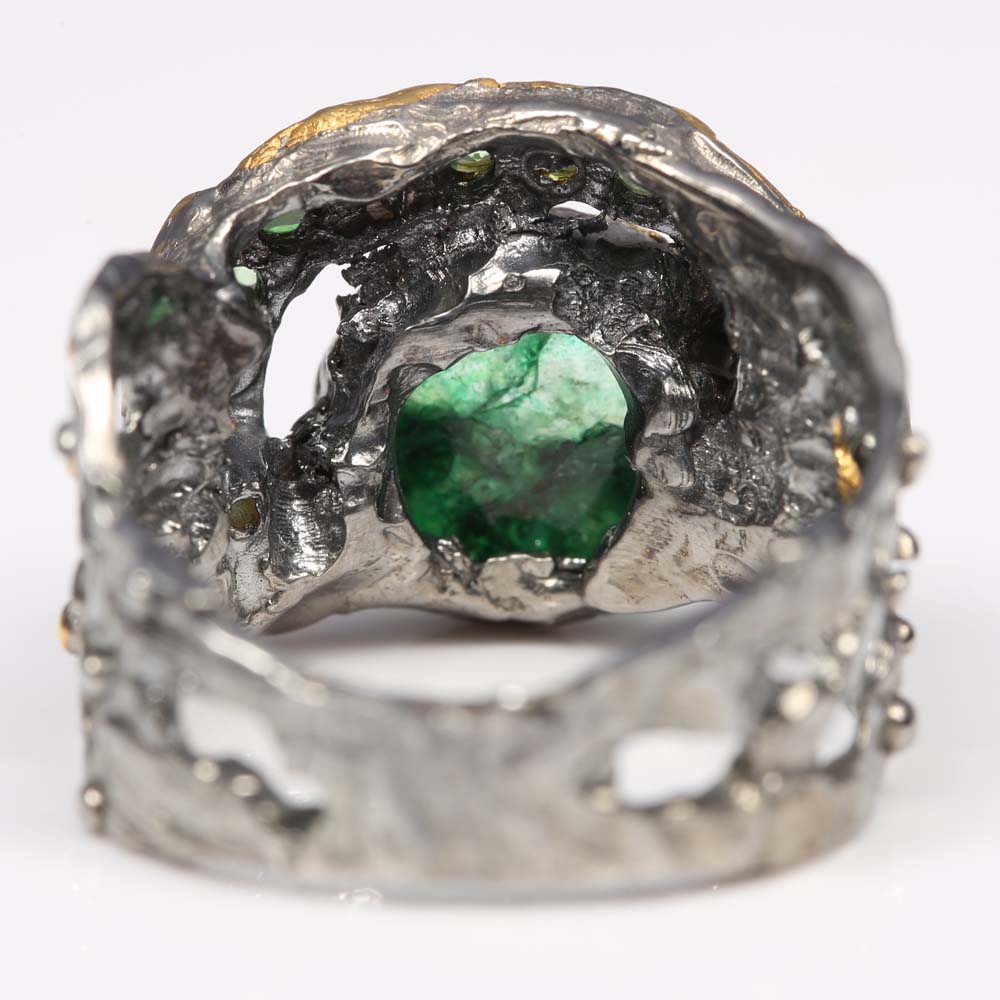 Sterling Silver and 2.32 CTW Emerald Ring