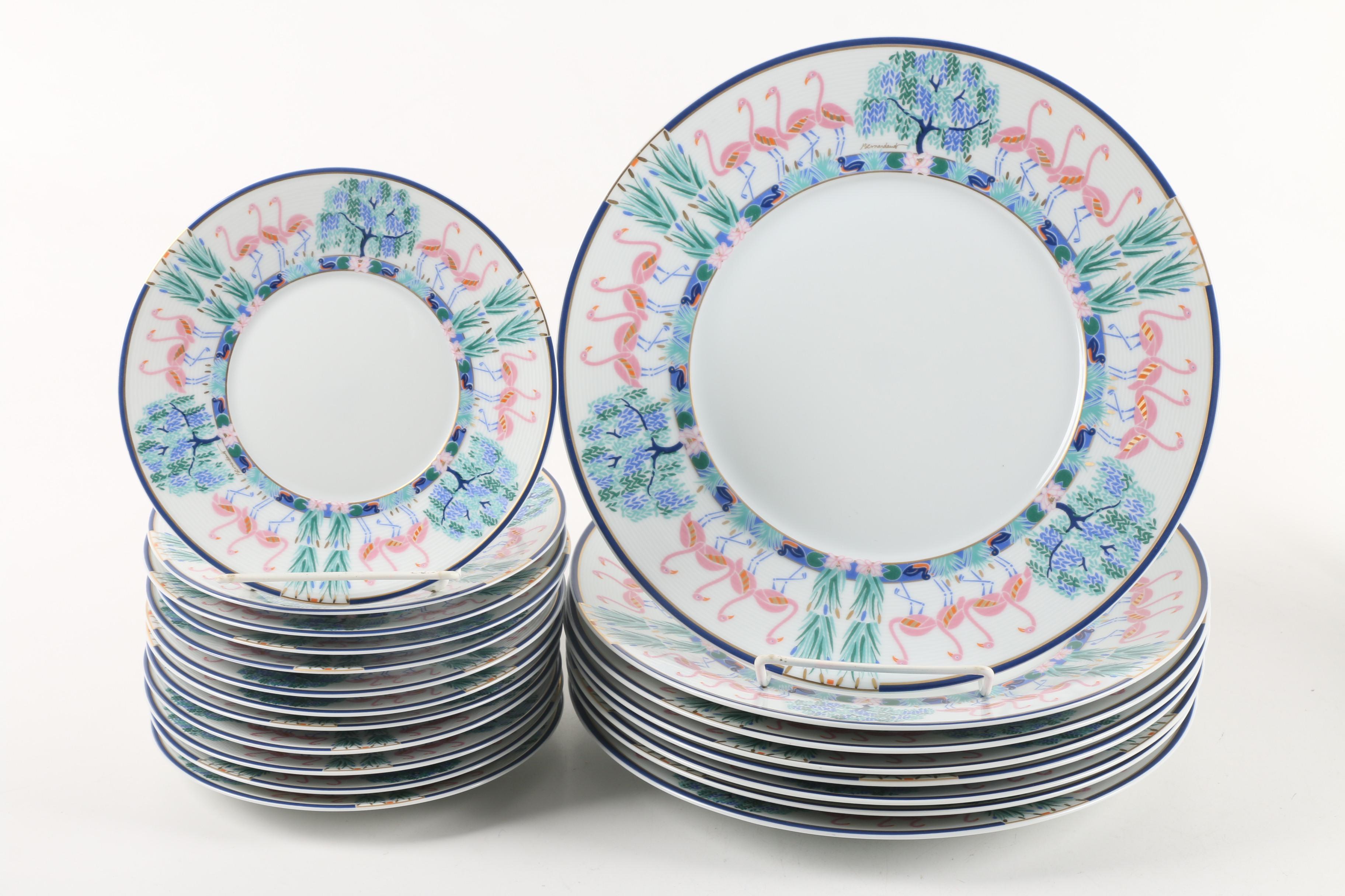 Vintage Ancienne Manufacture Royale "Flamants Roses" Limoges Porcelain Tableware