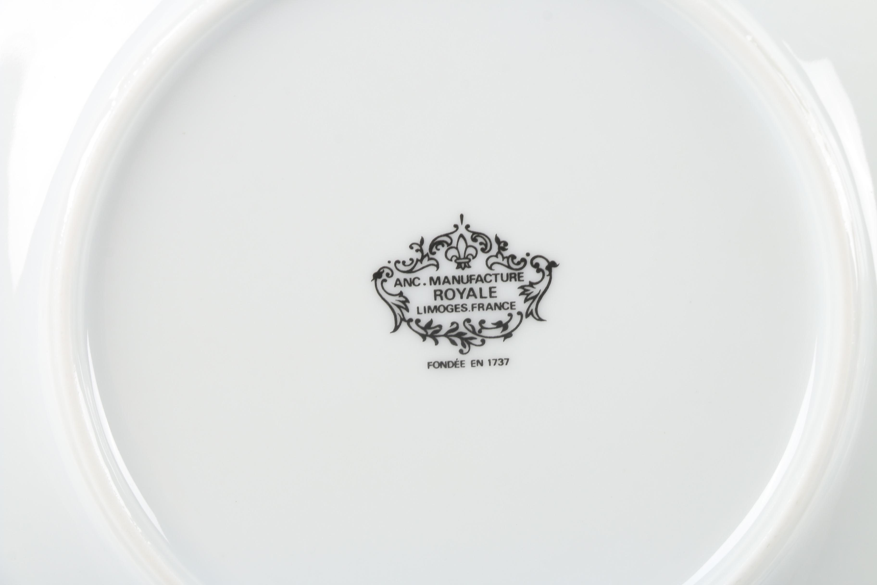 Vintage Ancienne Manufacture Royale "Flamants Roses" Limoges Porcelain Tableware