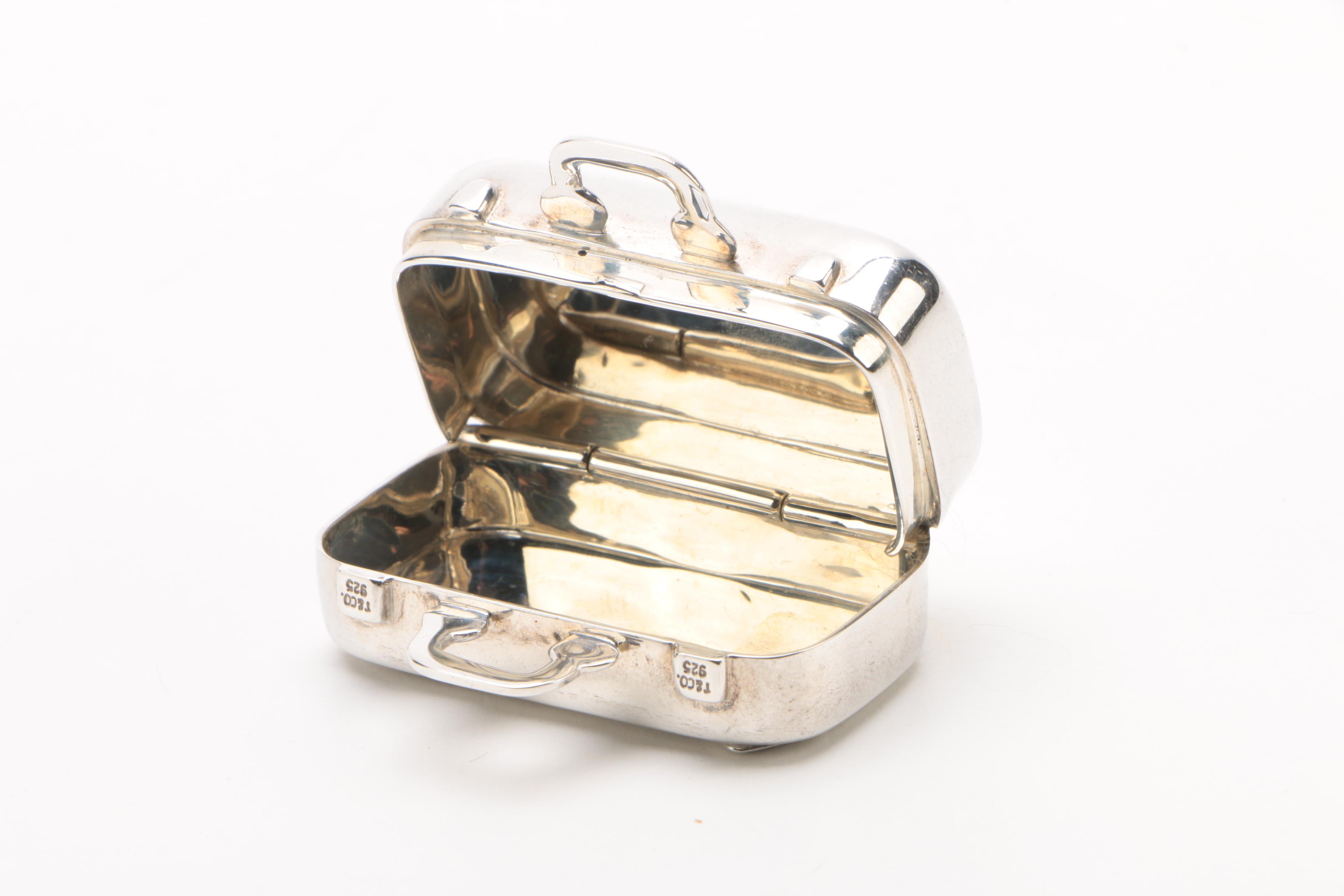 Tiffany & Co. Sterling Silver Suitcase Pill Box