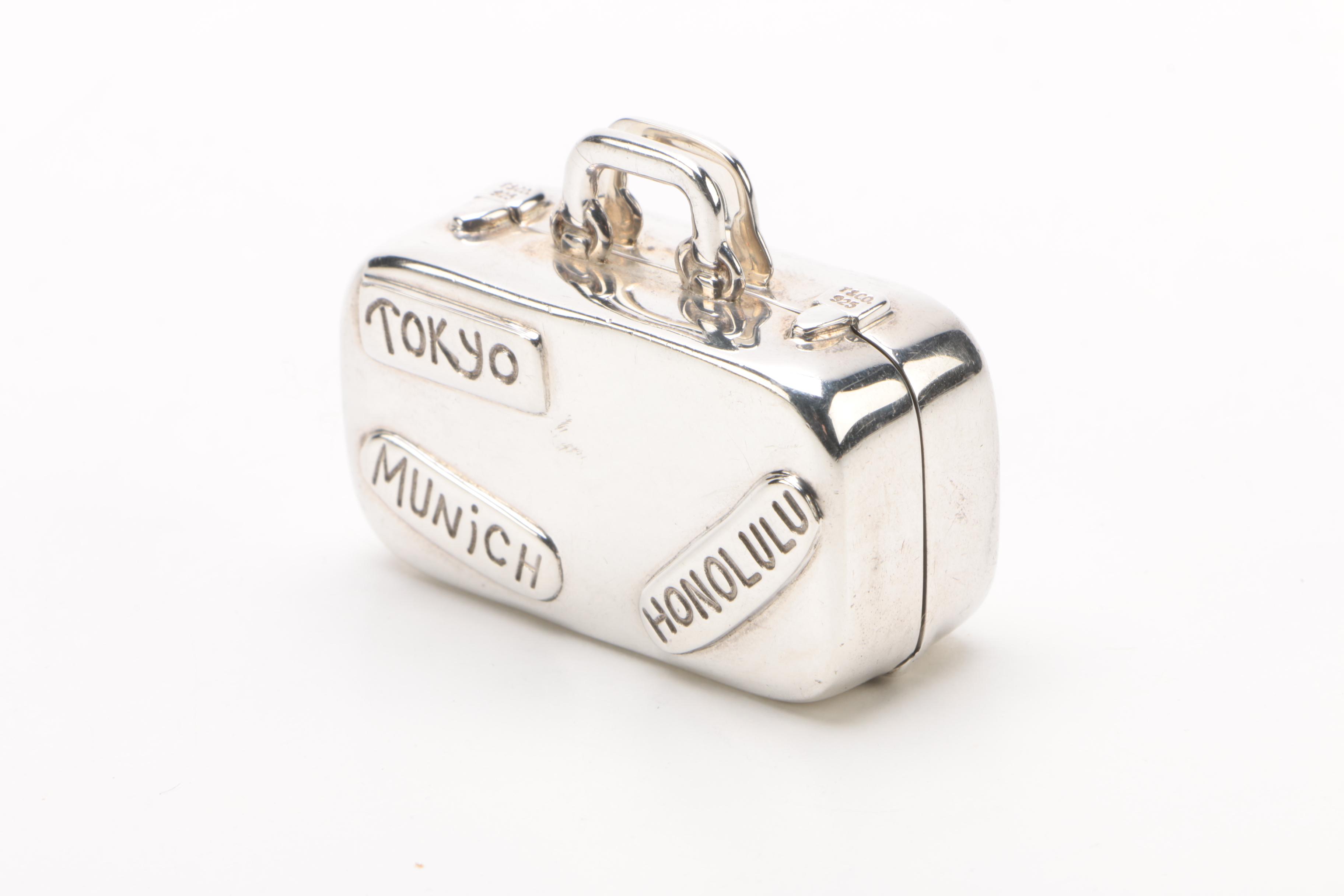 Tiffany & Co. Sterling Silver Suitcase Pill Box