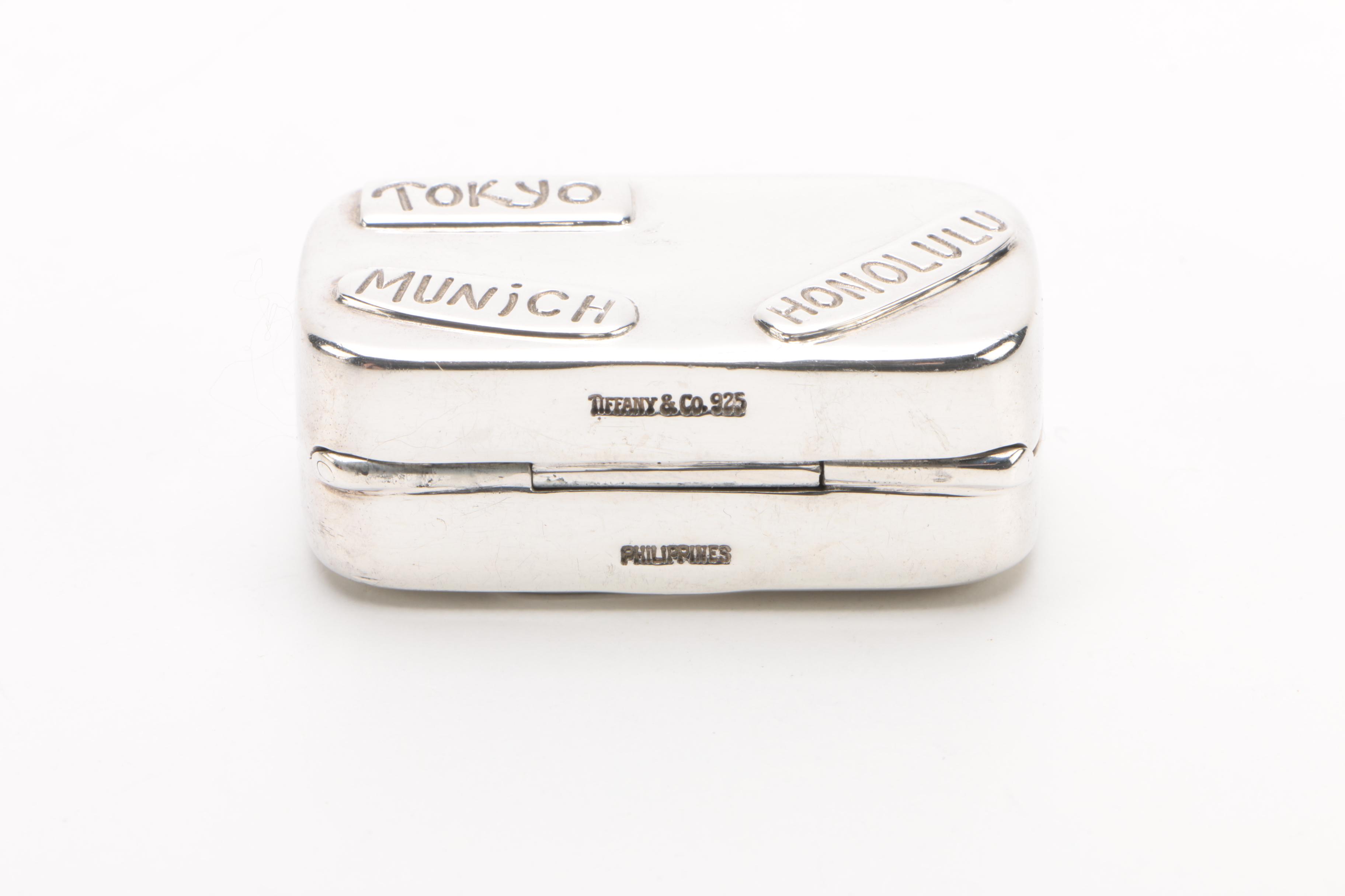 Tiffany & Co. Sterling Silver Suitcase Pill Box