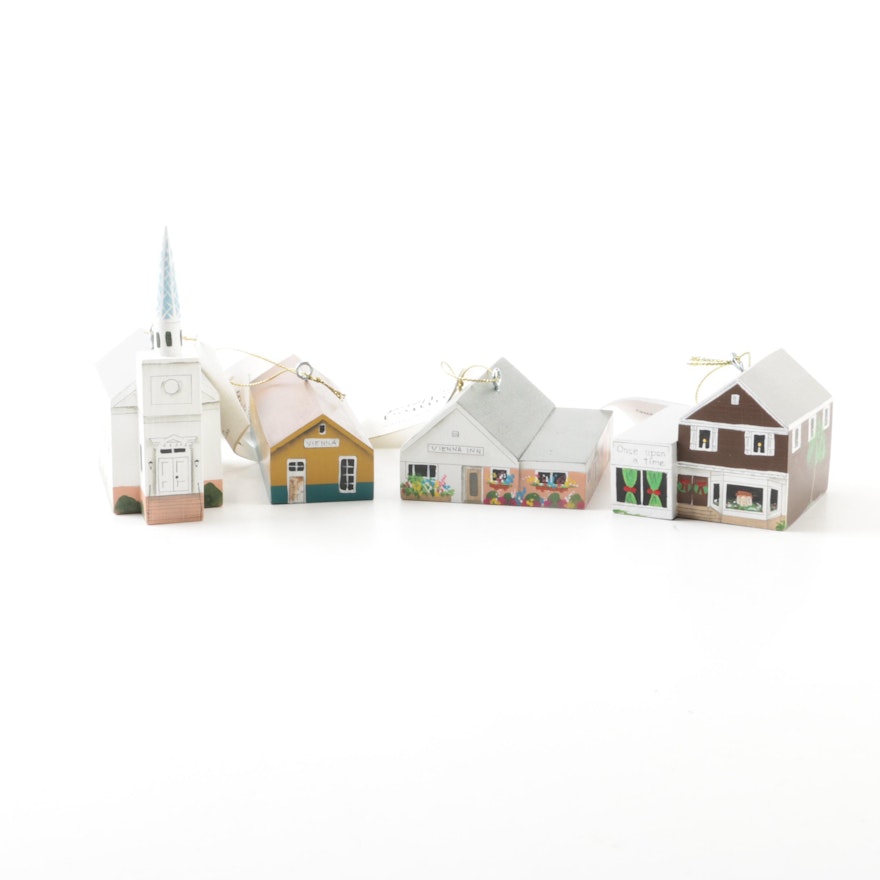 Rachel A. Peden Hand-Painted Historic Building Ornaments from Vienna, Virginia
