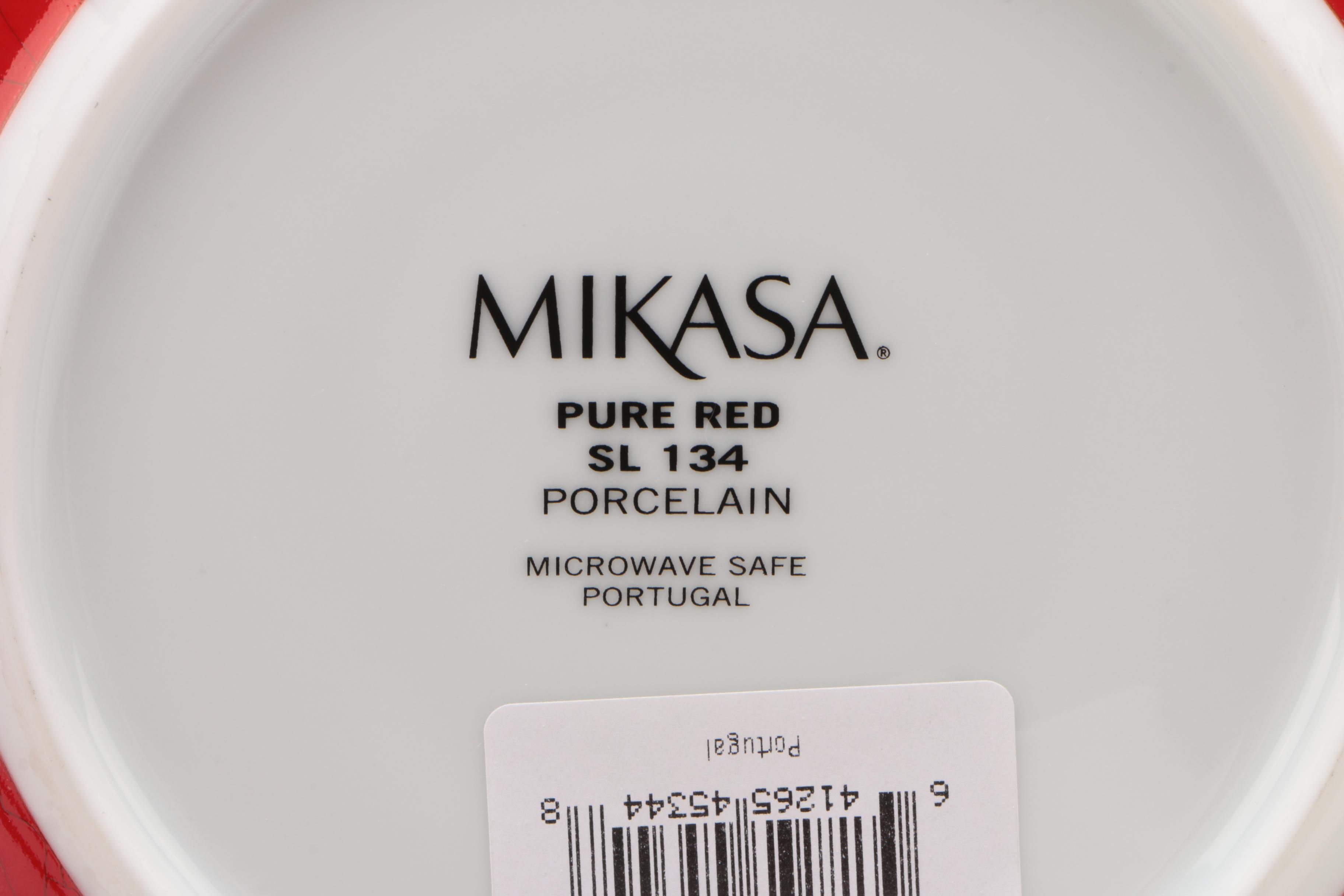 Mikasa "Pure Red" Porcelain Cups and Saucers