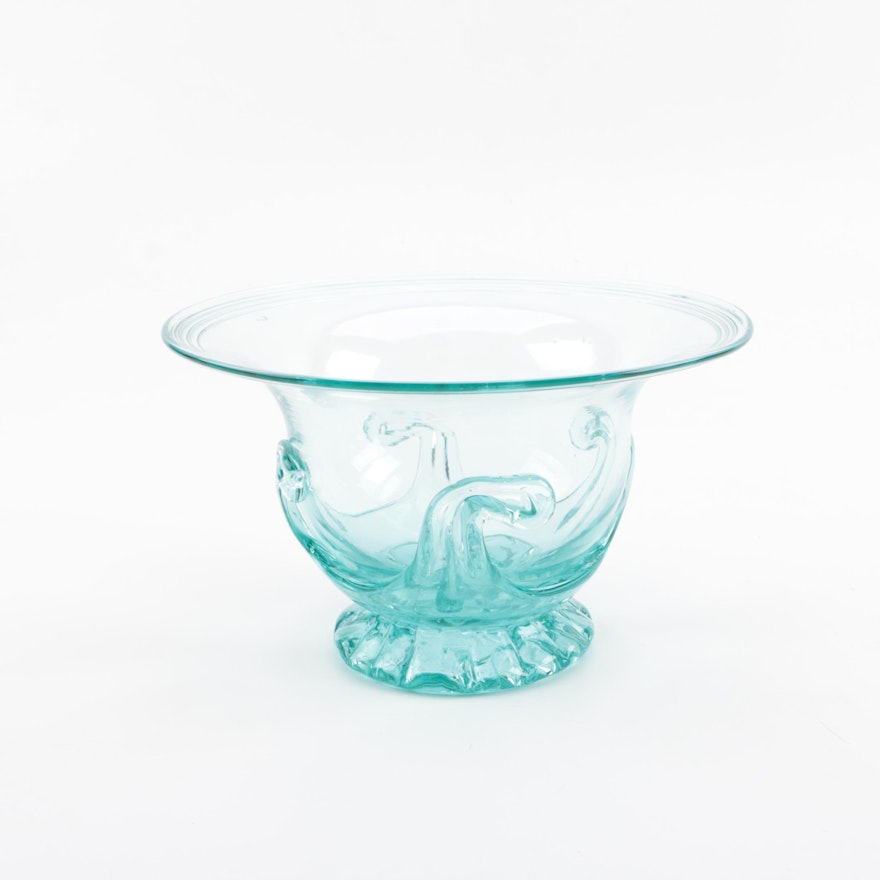 Vintage Footed Art Glass Bowl