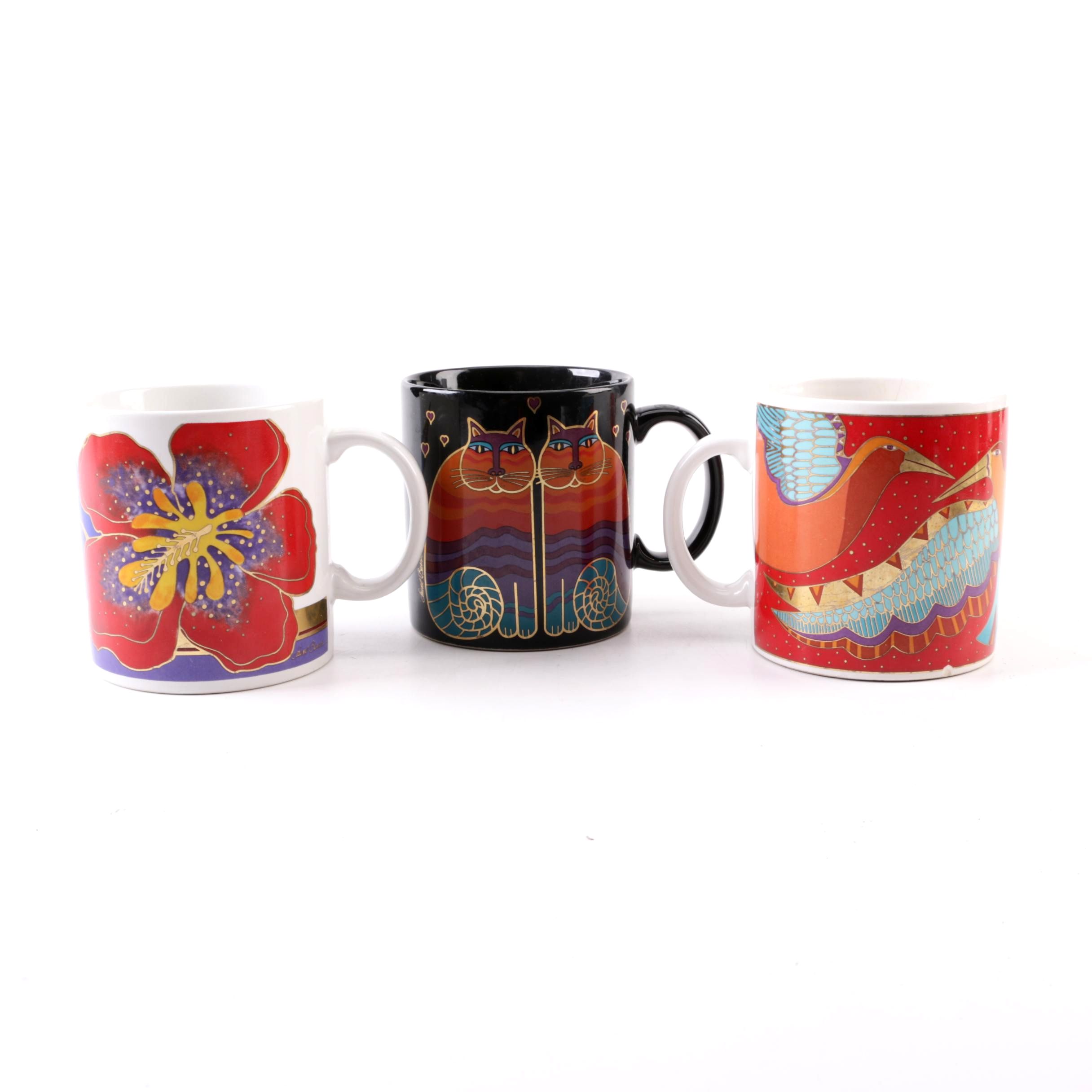 Set of Ceramic Mugs by Laurel Burch, Inc.