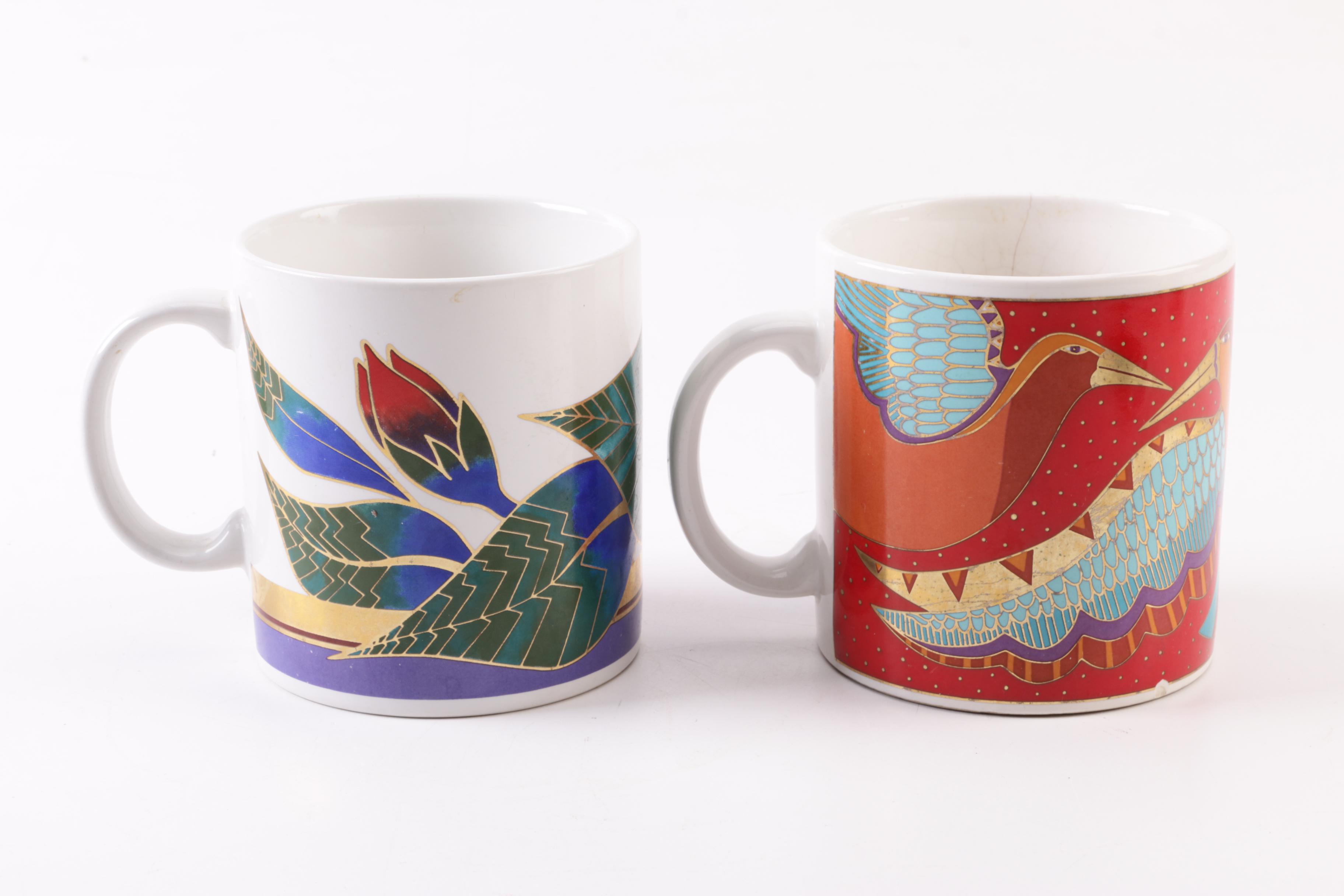 Set of Ceramic Mugs by Laurel Burch, Inc.