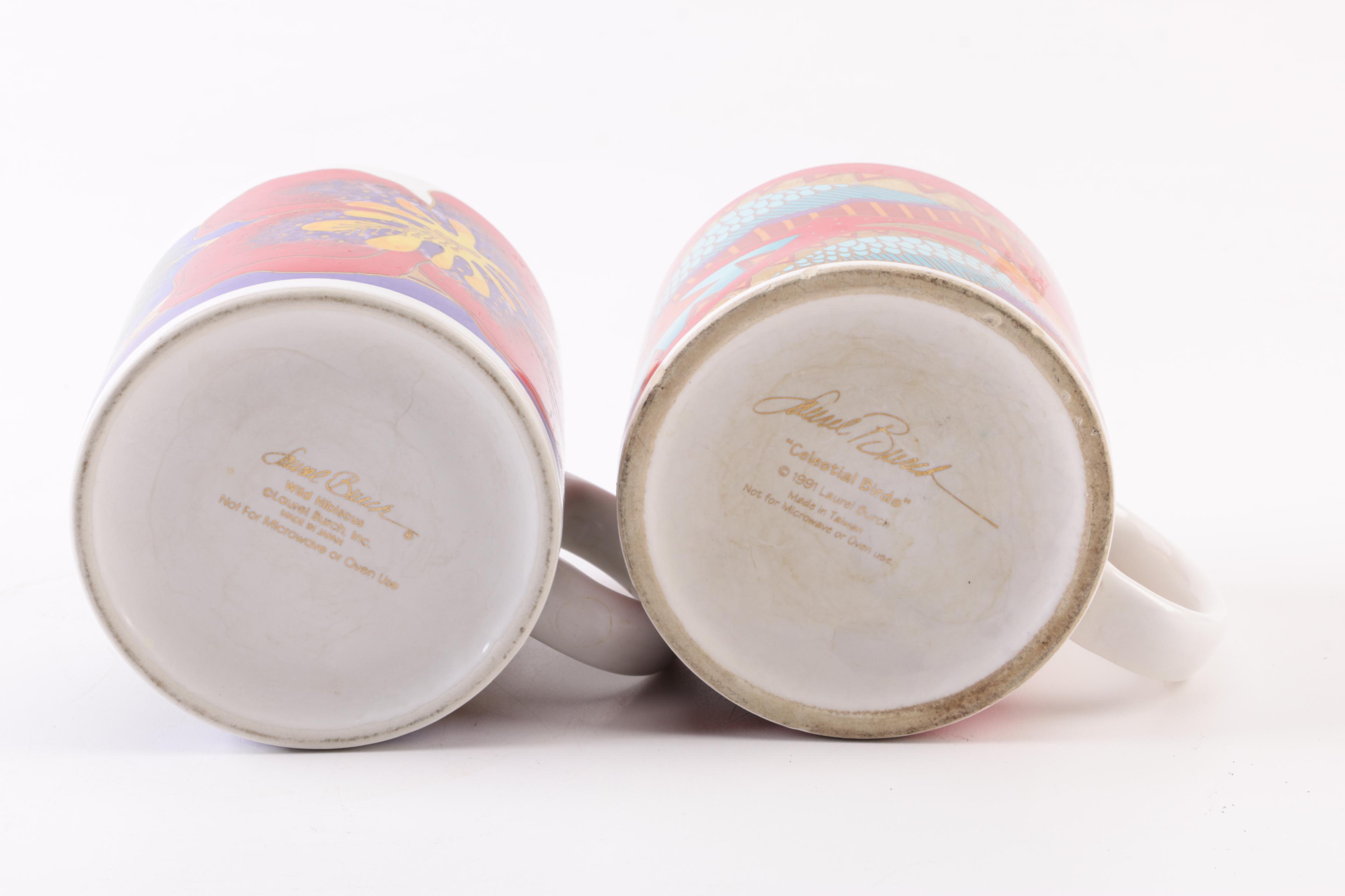 Set of Ceramic Mugs by Laurel Burch, Inc.