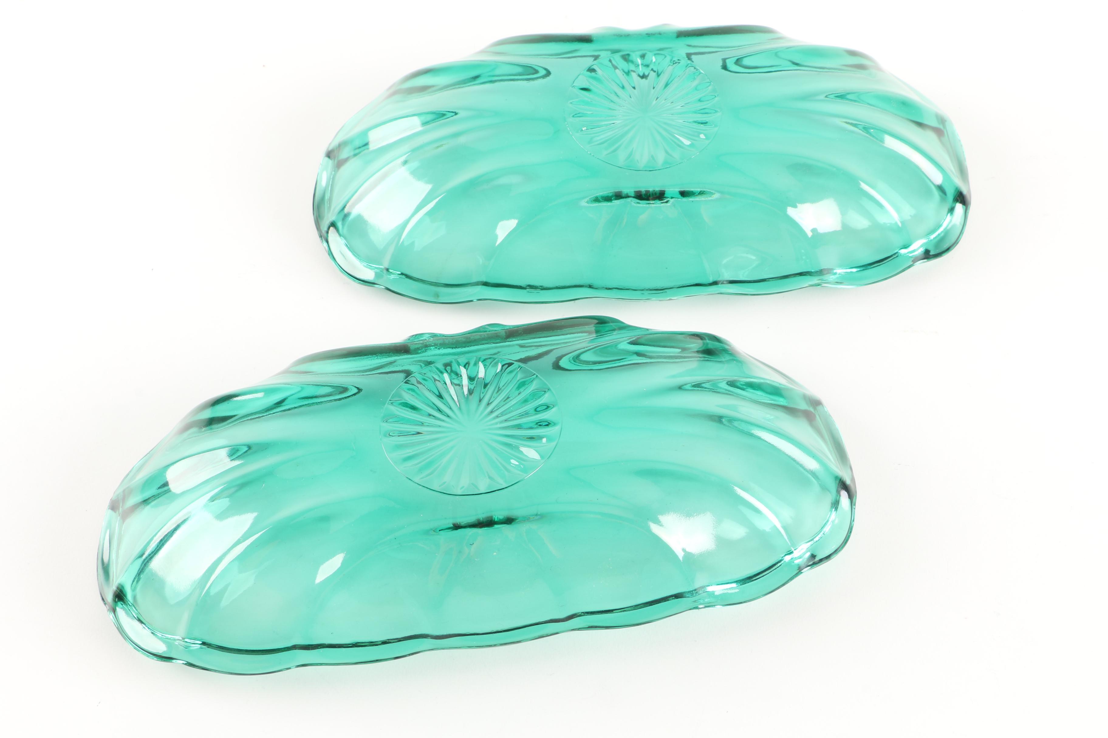 Glass and Ceramic Serveware Including Crooksville "Spring Blossom"