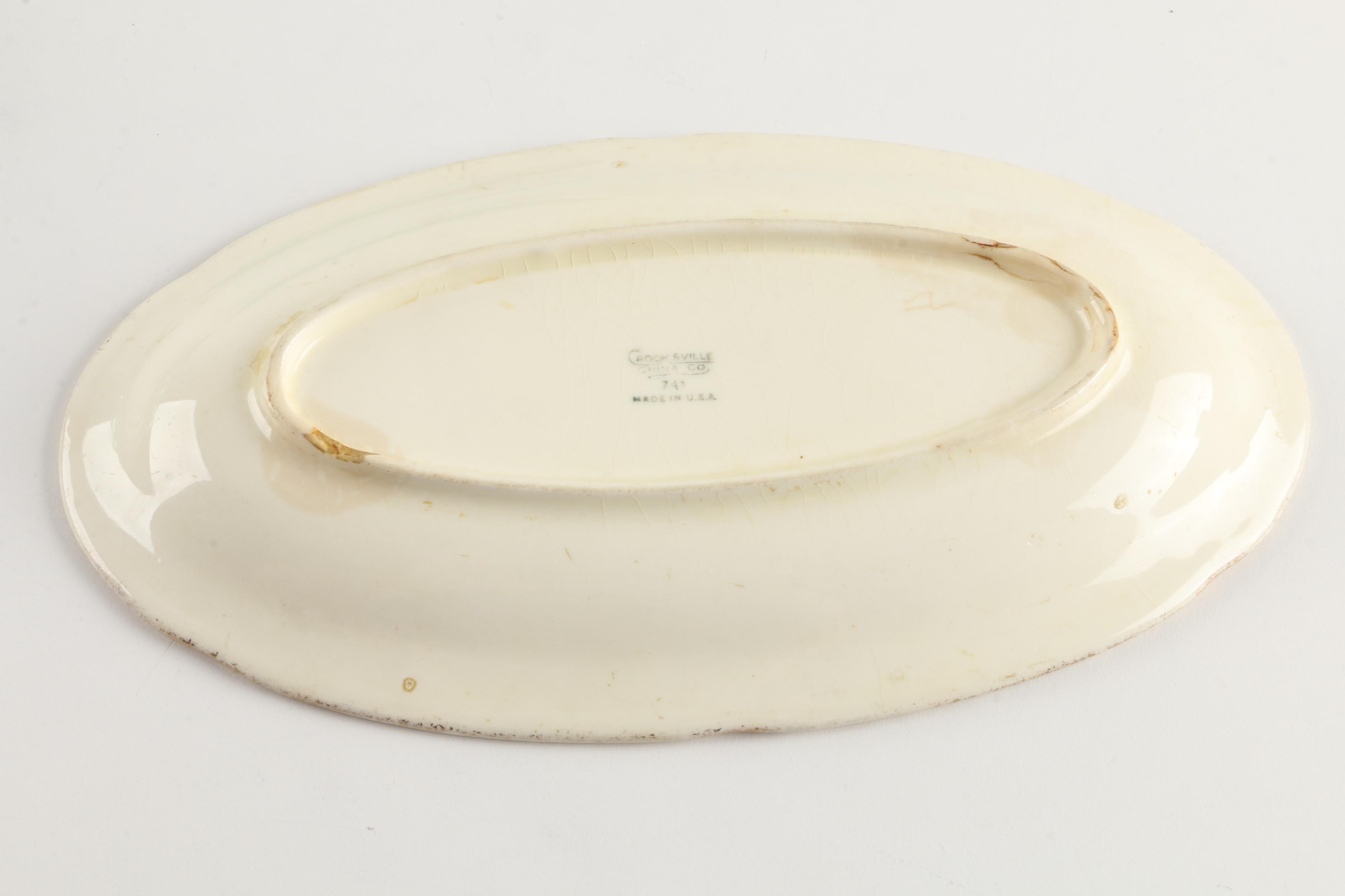 Glass and Ceramic Serveware Including Crooksville "Spring Blossom"