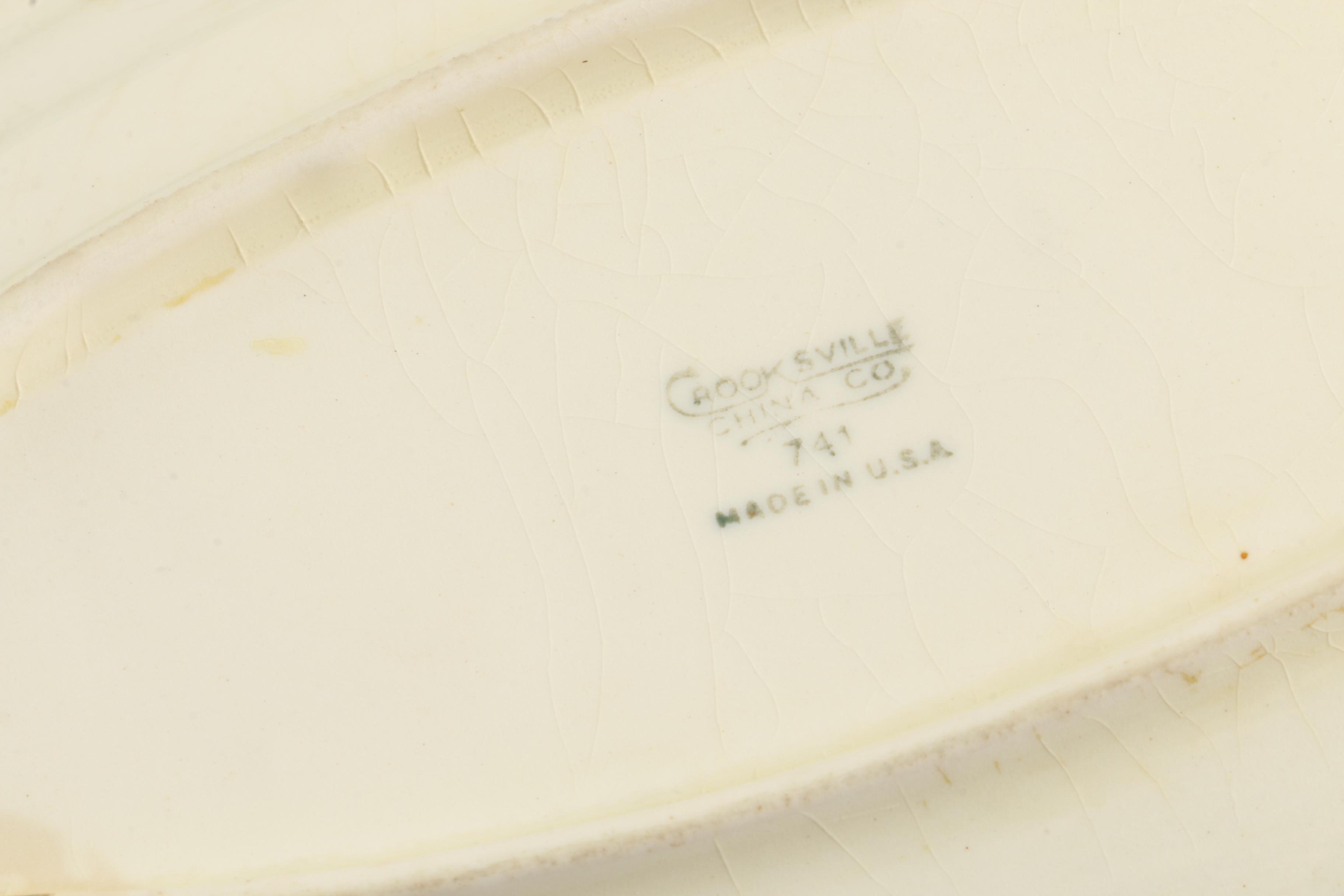 Glass and Ceramic Serveware Including Crooksville "Spring Blossom"