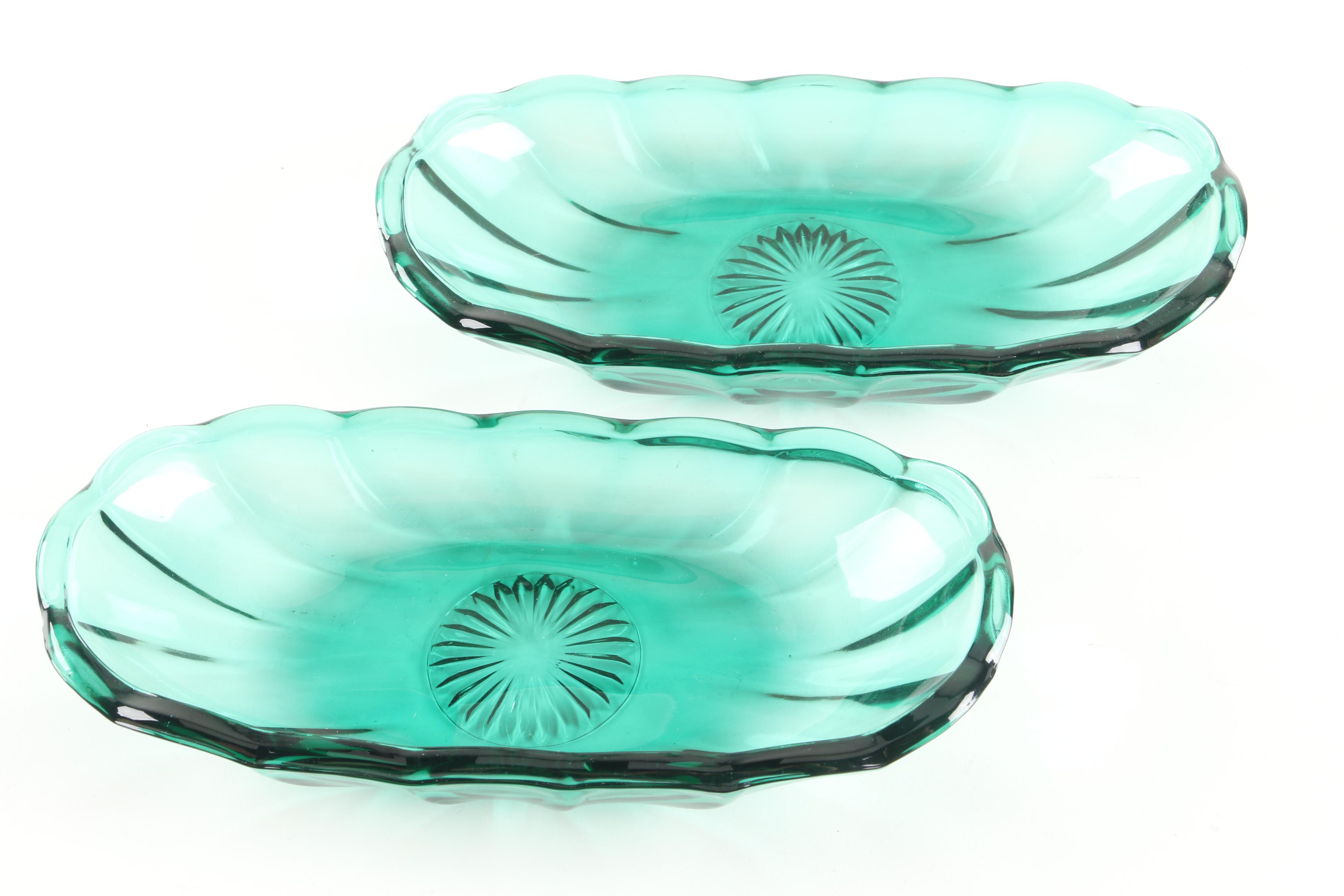 Glass and Ceramic Serveware Including Crooksville "Spring Blossom"
