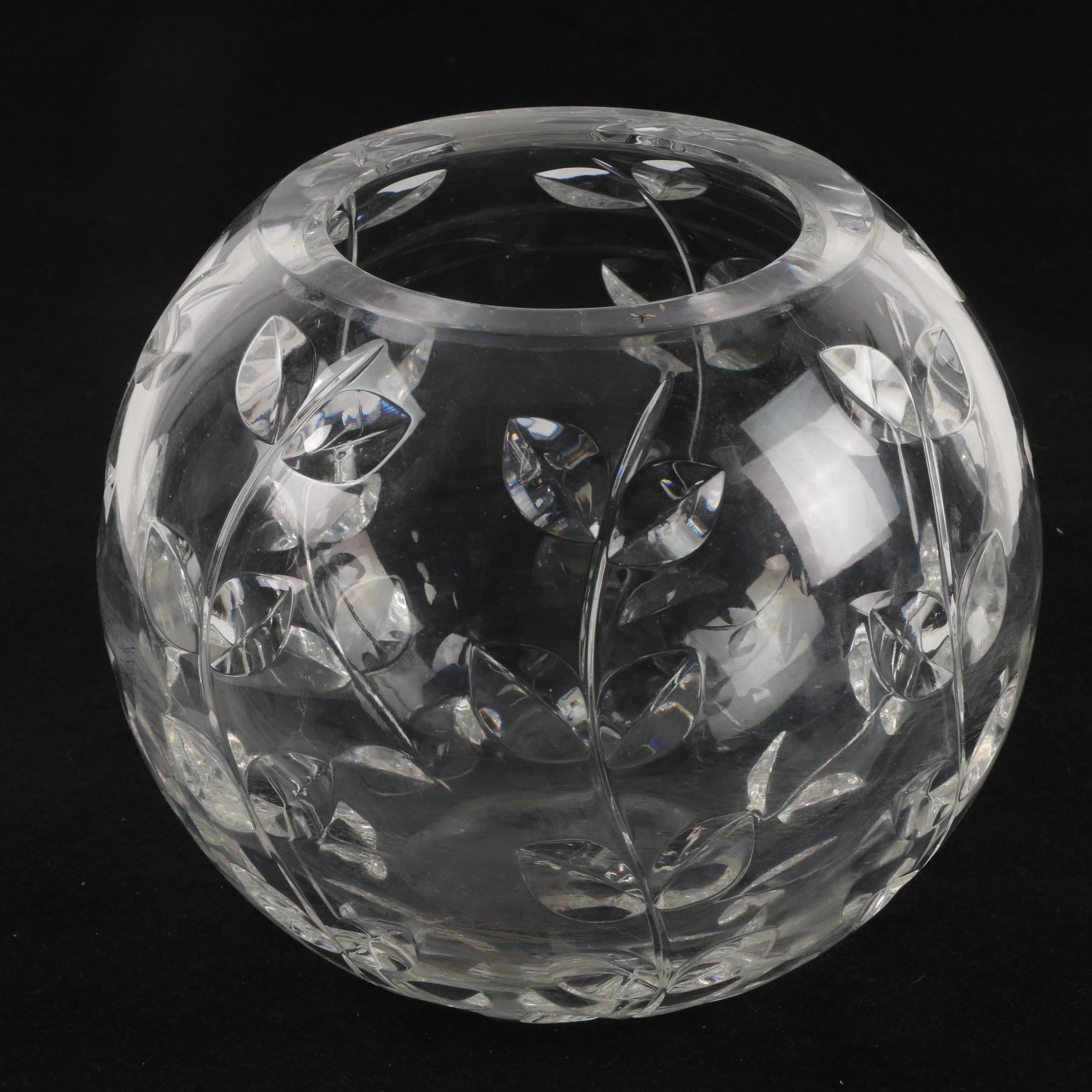 Tiffany & Co. "Floral Vine" Crystal Rose Bowl