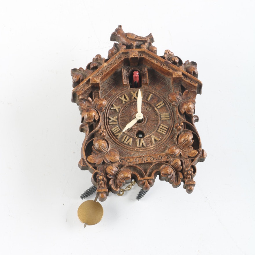 Vintage Lux Clock Miniature Cuckoo Clock