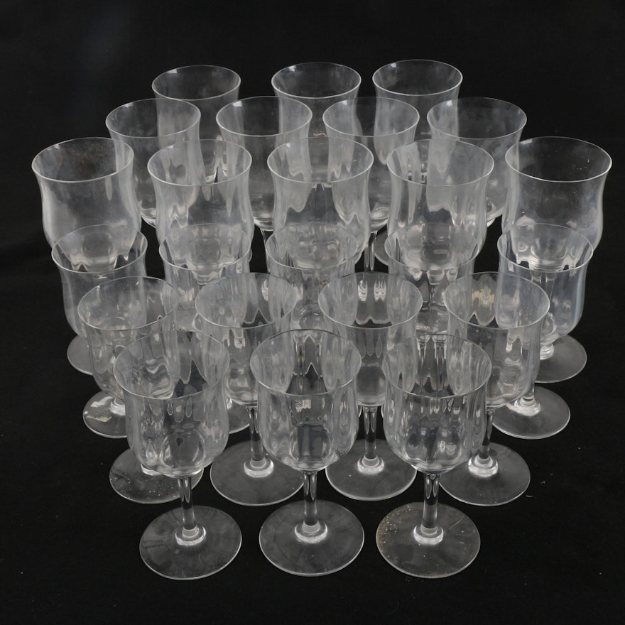 Baccarat "Capri" Crystal Water Goblets and Claret Wine Glasses