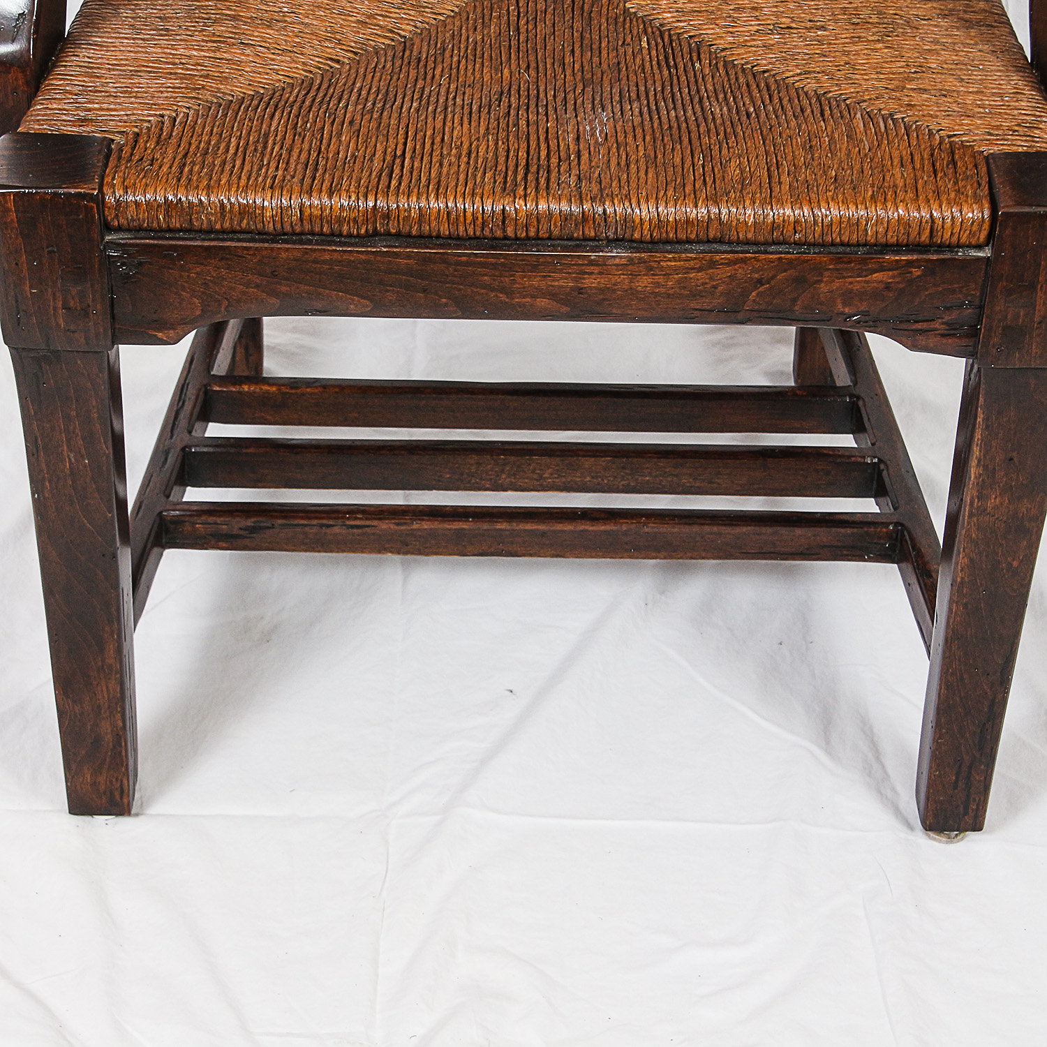 Ladder Back Armchairs with Woven Seats