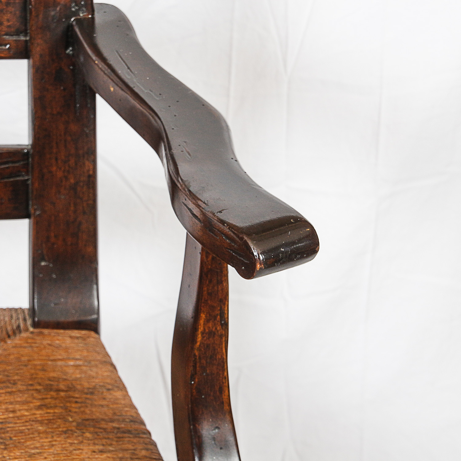 Ladder Back Armchairs with Woven Seats