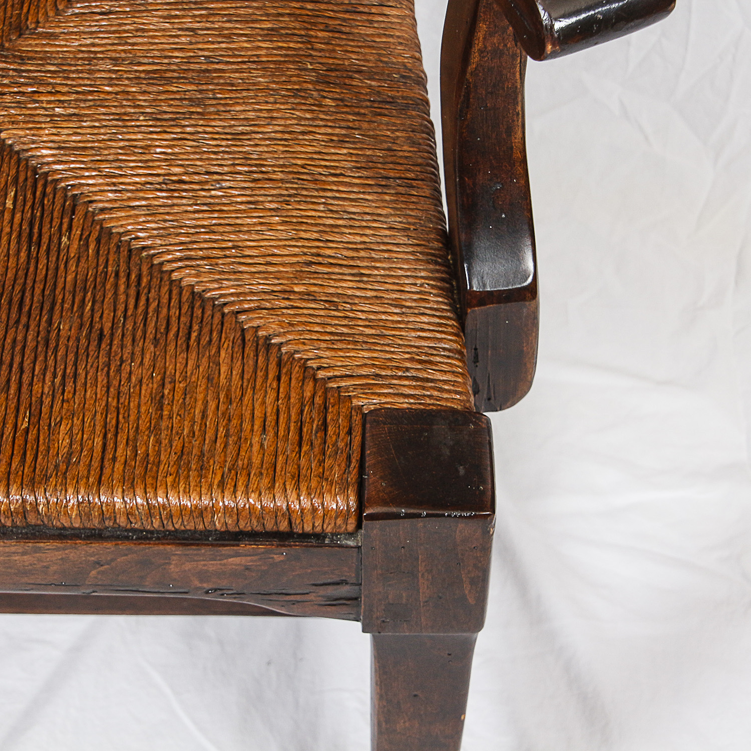 Ladder Back Armchairs with Woven Seats