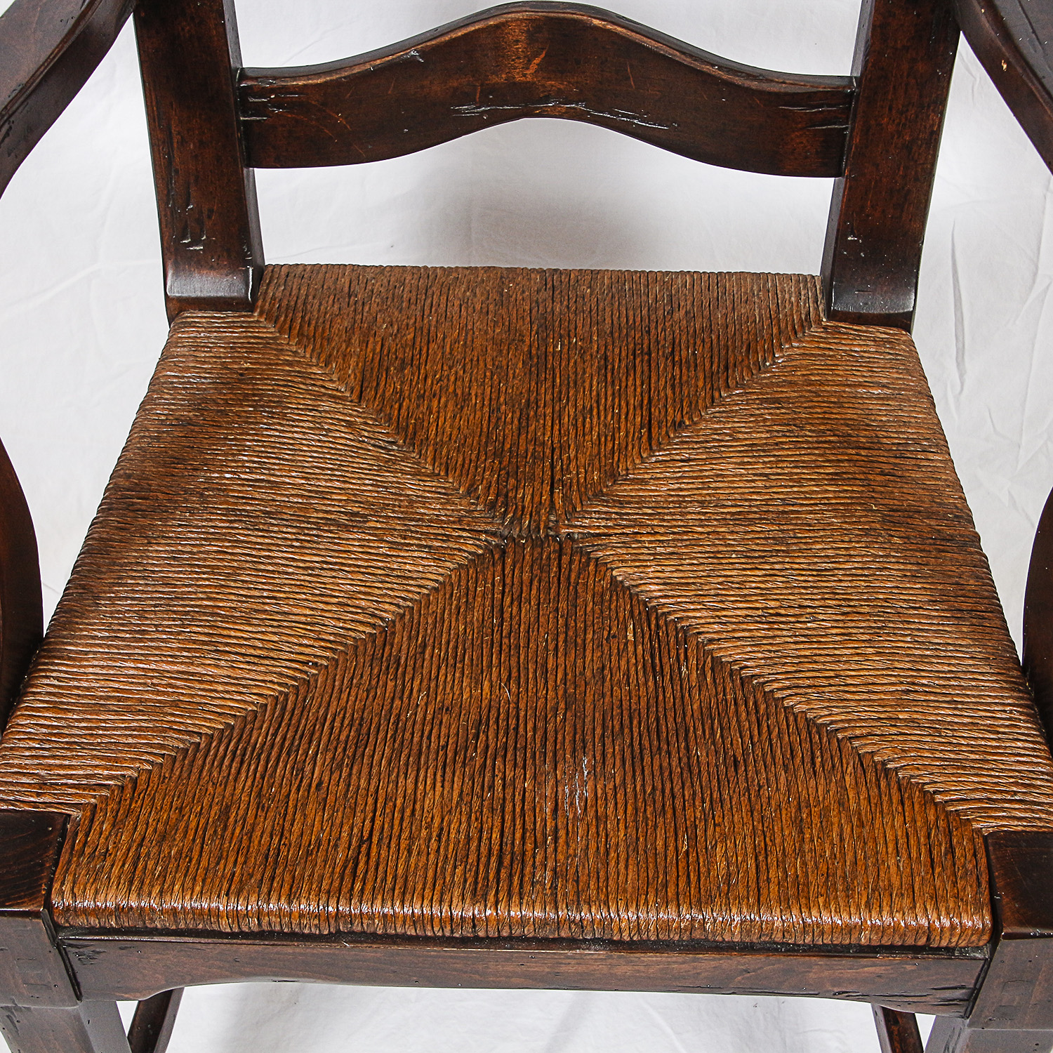 Ladder Back Armchairs with Woven Seats