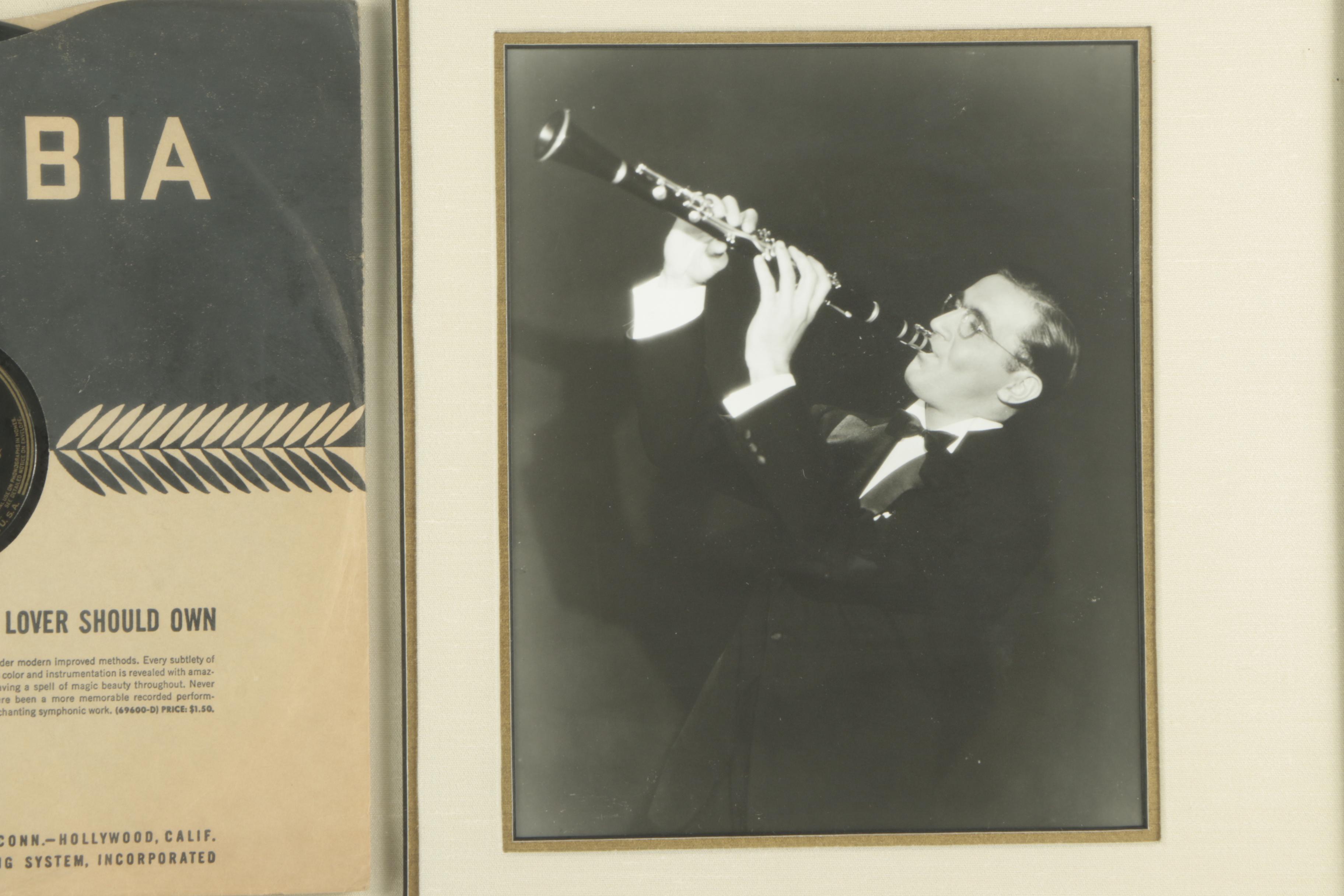 Autographed Benny Goodman Record and Photograph