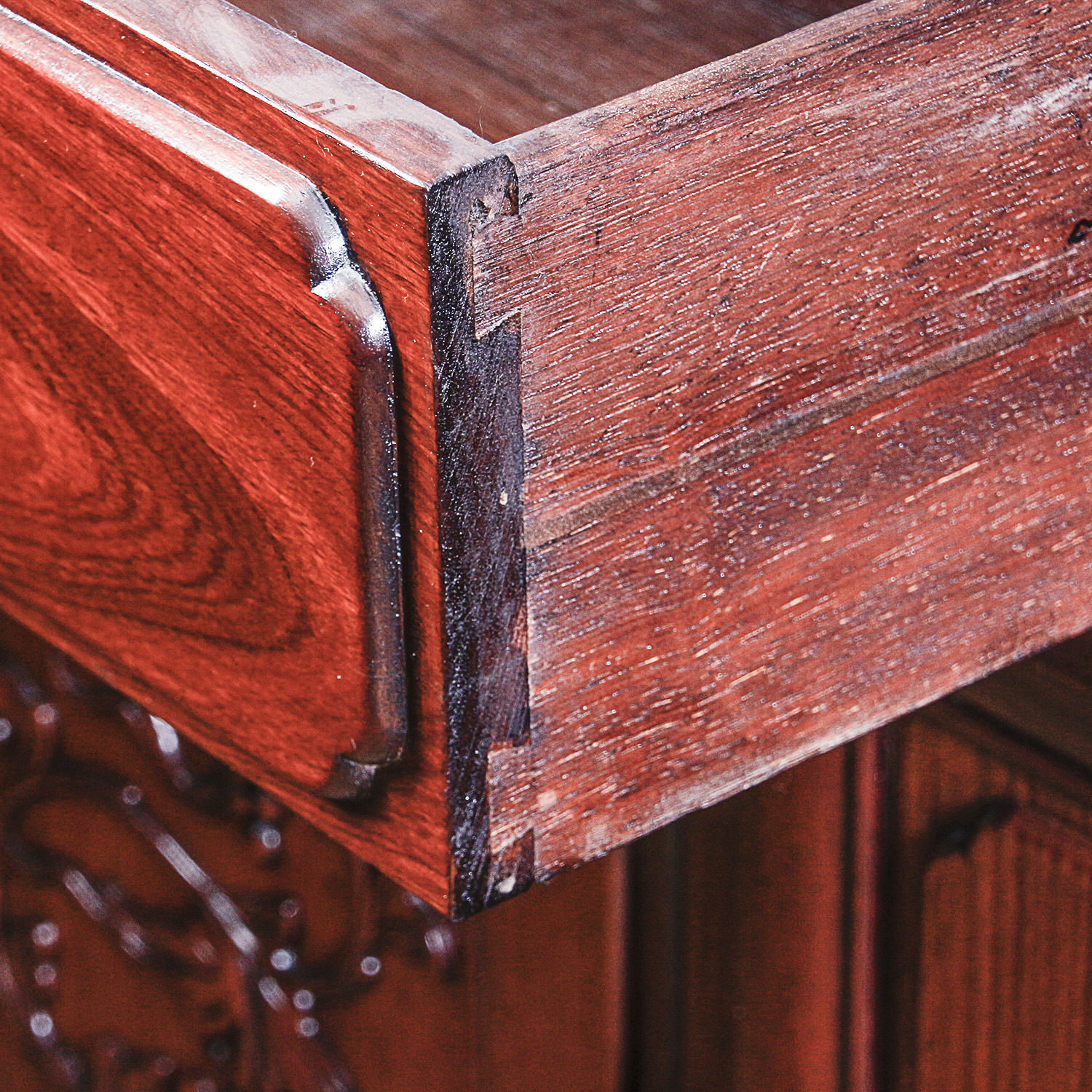 Vintage Chinese Chippendale Style China Cabinet