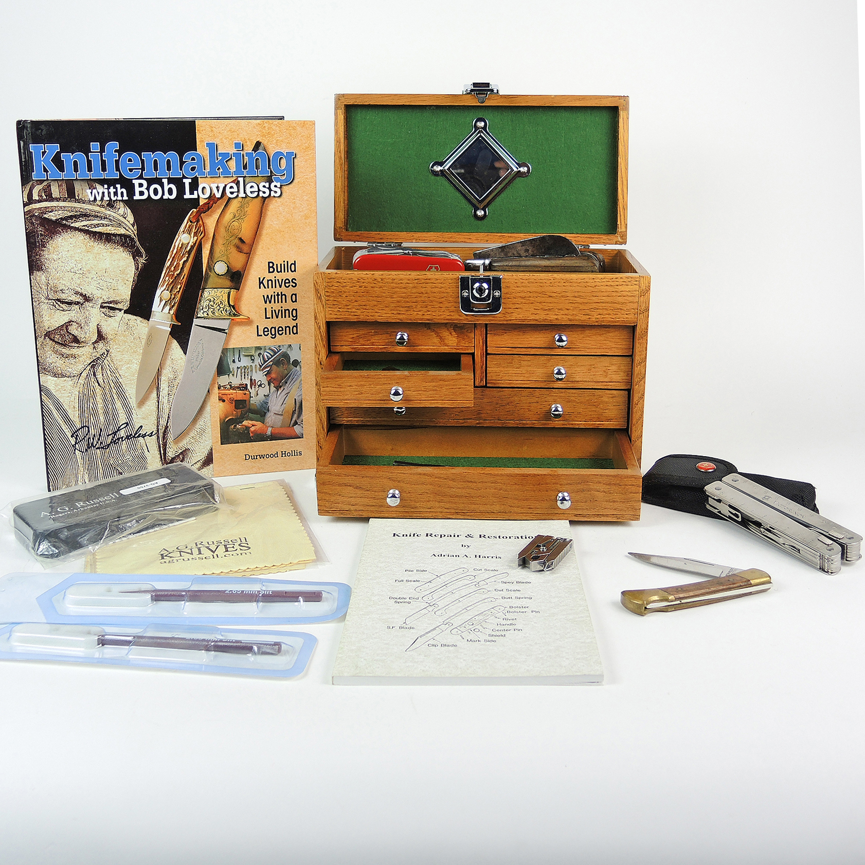 H. Gerstner & Sons Box with Multi-Tools, Knives, Books and More