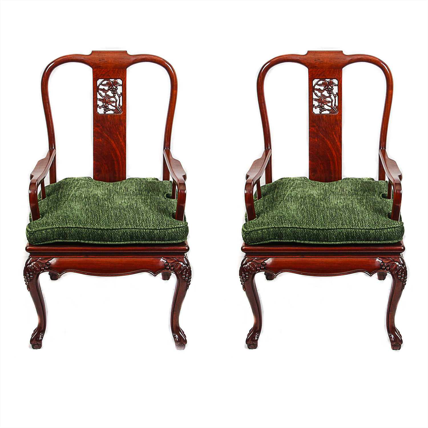Vintage Chinese Chippendale Style Armchairs