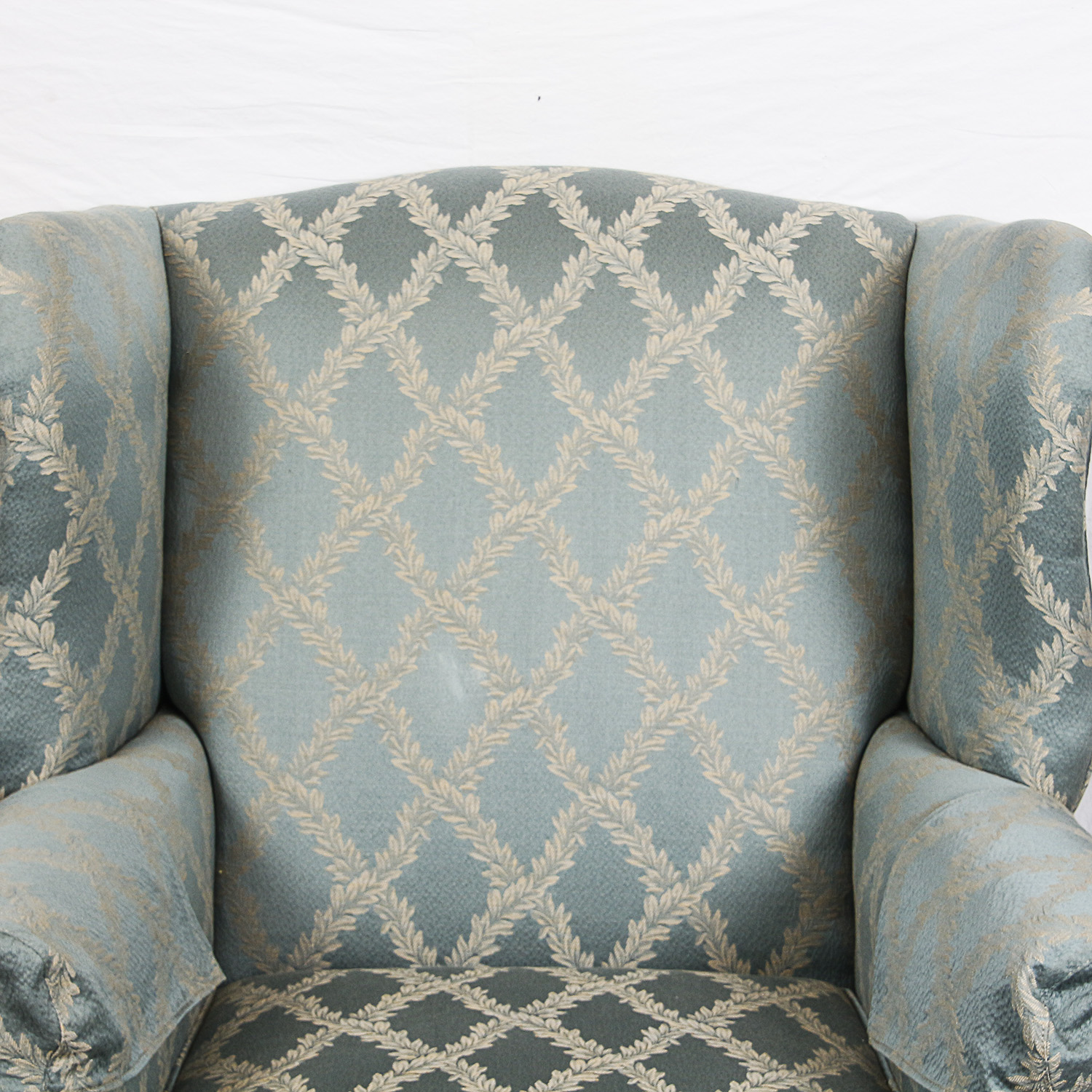 Blue Upholstered Wingback Chair