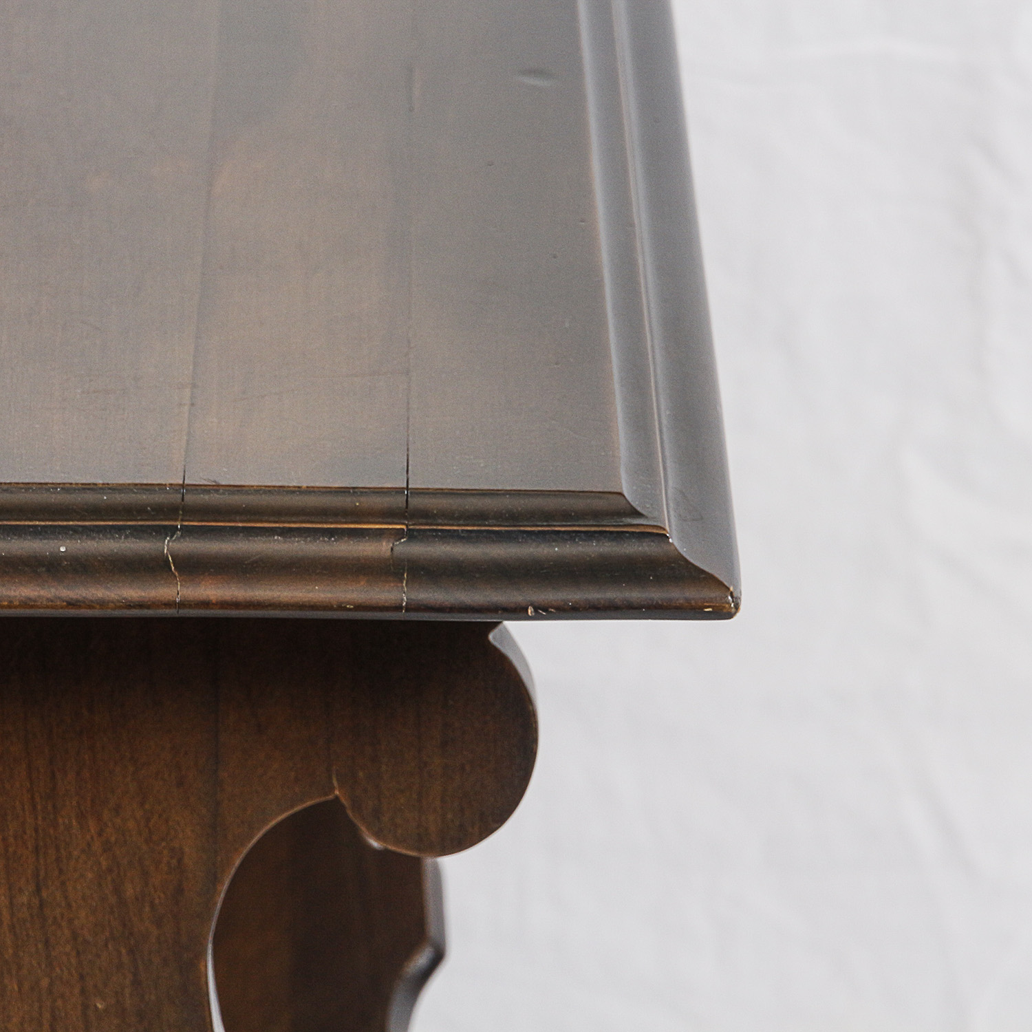 Vintage Mahogany Accent Table with Bookshelf