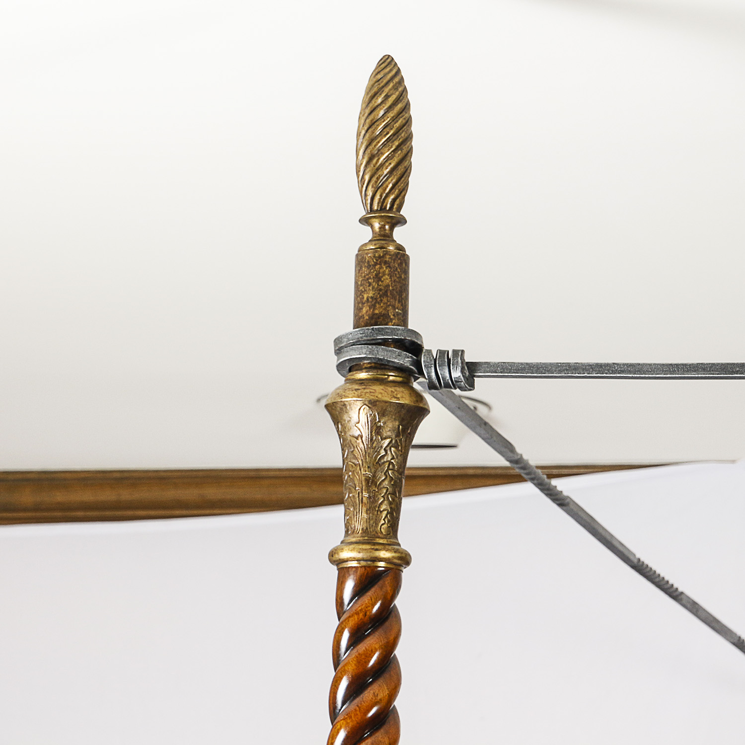 Vintage Italian Style Mahogany Queen Size Four Poster Bed Frame