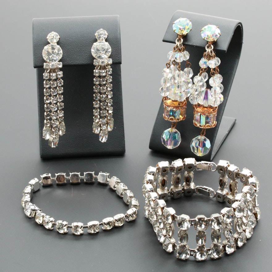 Glass Crystal Bracelet and Earring Selection