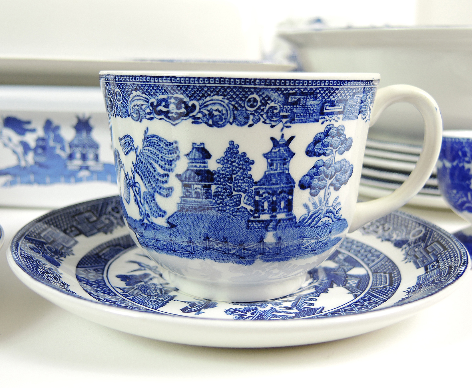 Johnson Brothers "Willow Blue" Dinnerware with Williams Sonoma China
