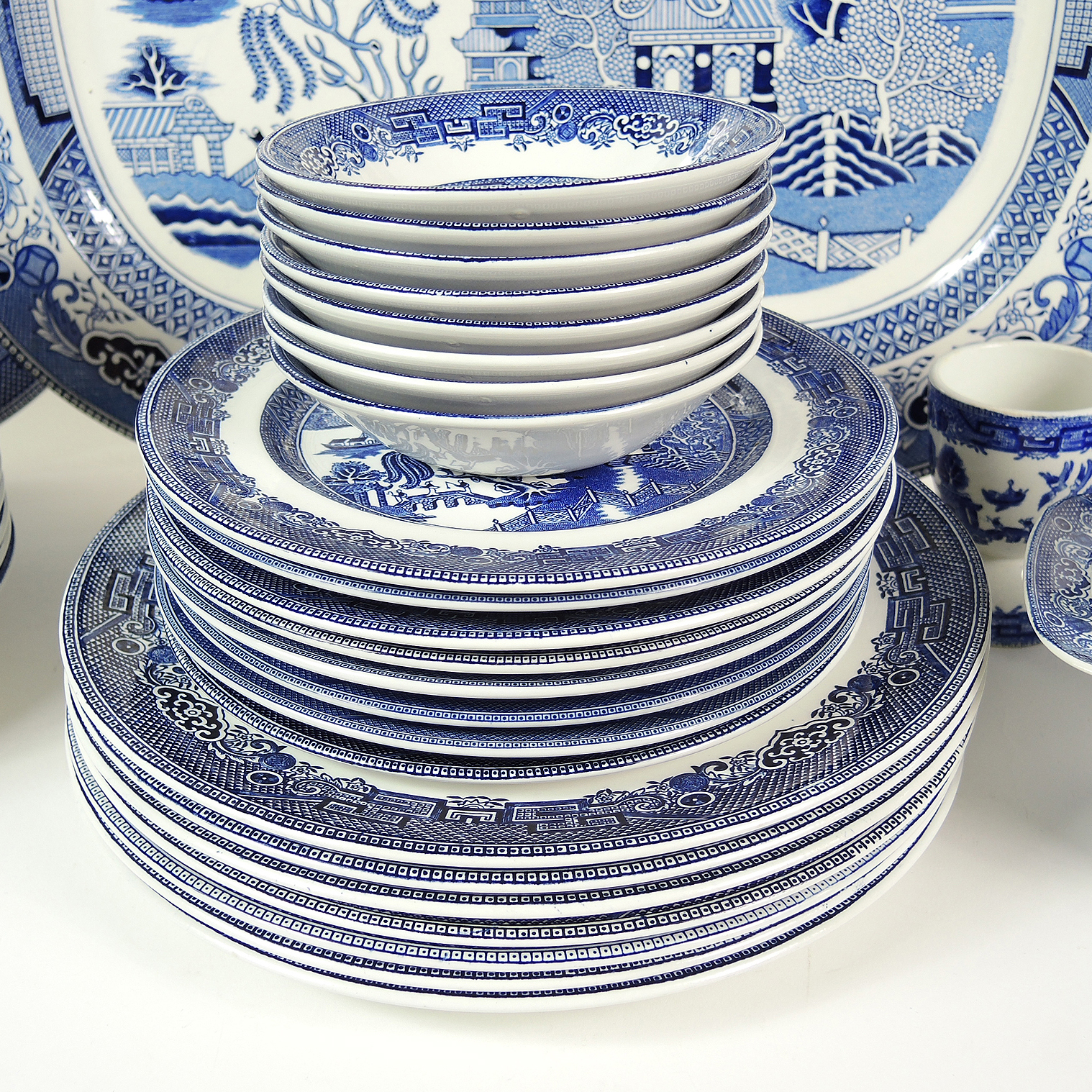 Johnson Brothers "Willow Blue" Dinnerware with Williams Sonoma China