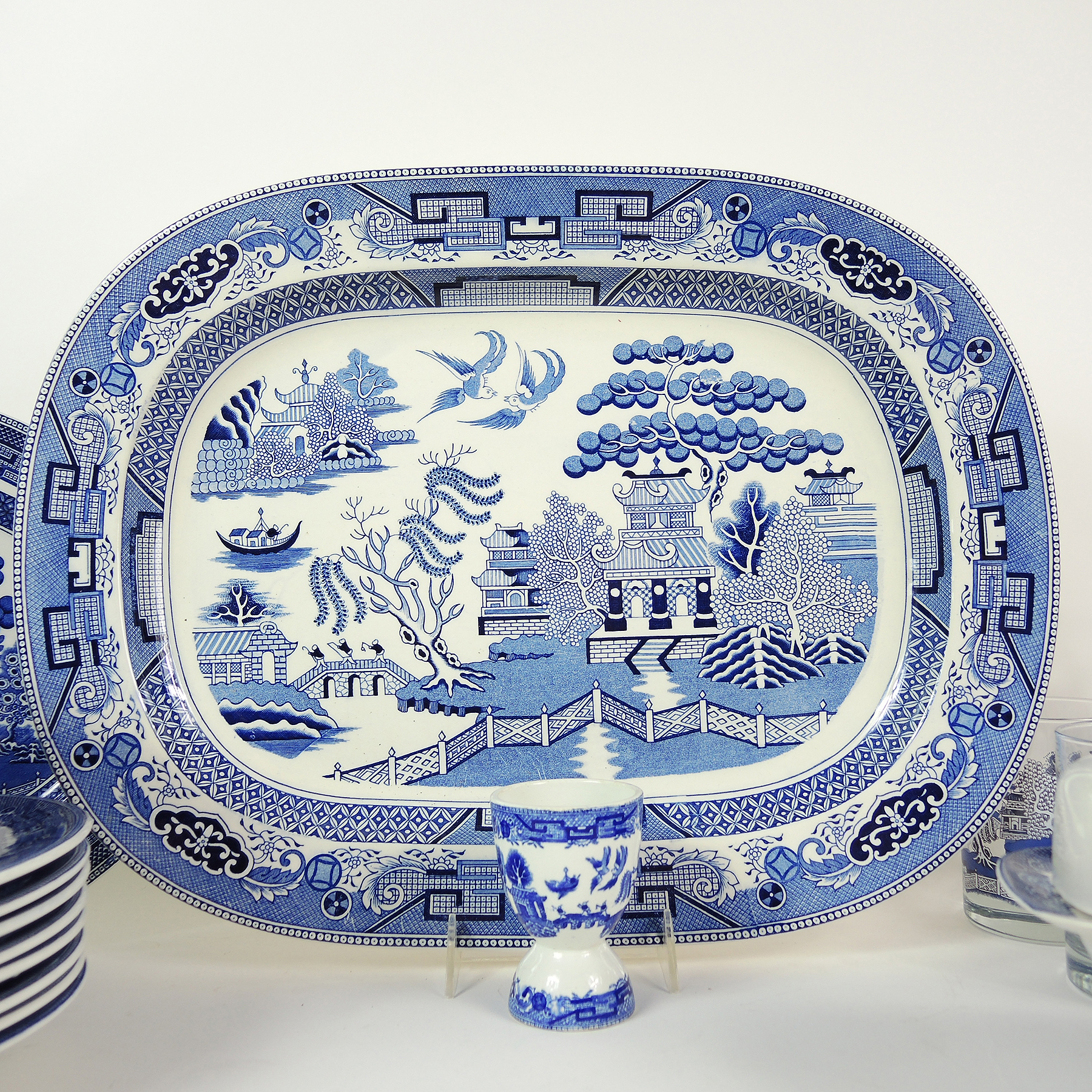 Johnson Brothers "Willow Blue" Dinnerware with Williams Sonoma China