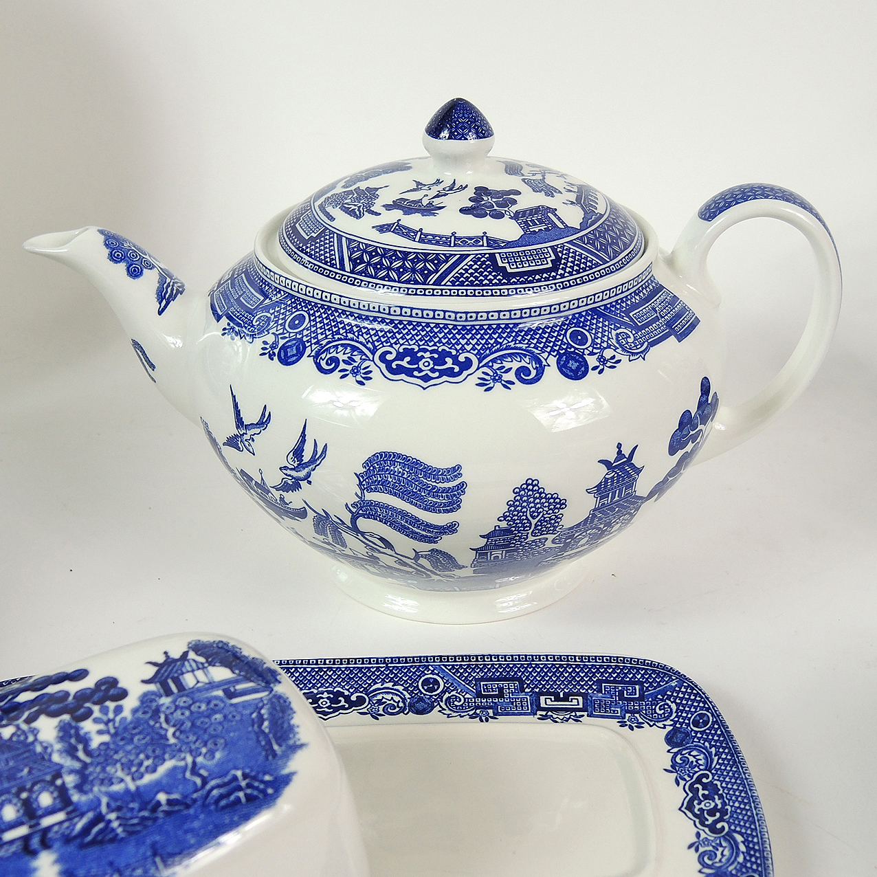 Johnson Brothers "Willow Blue" Dinnerware with Williams Sonoma China