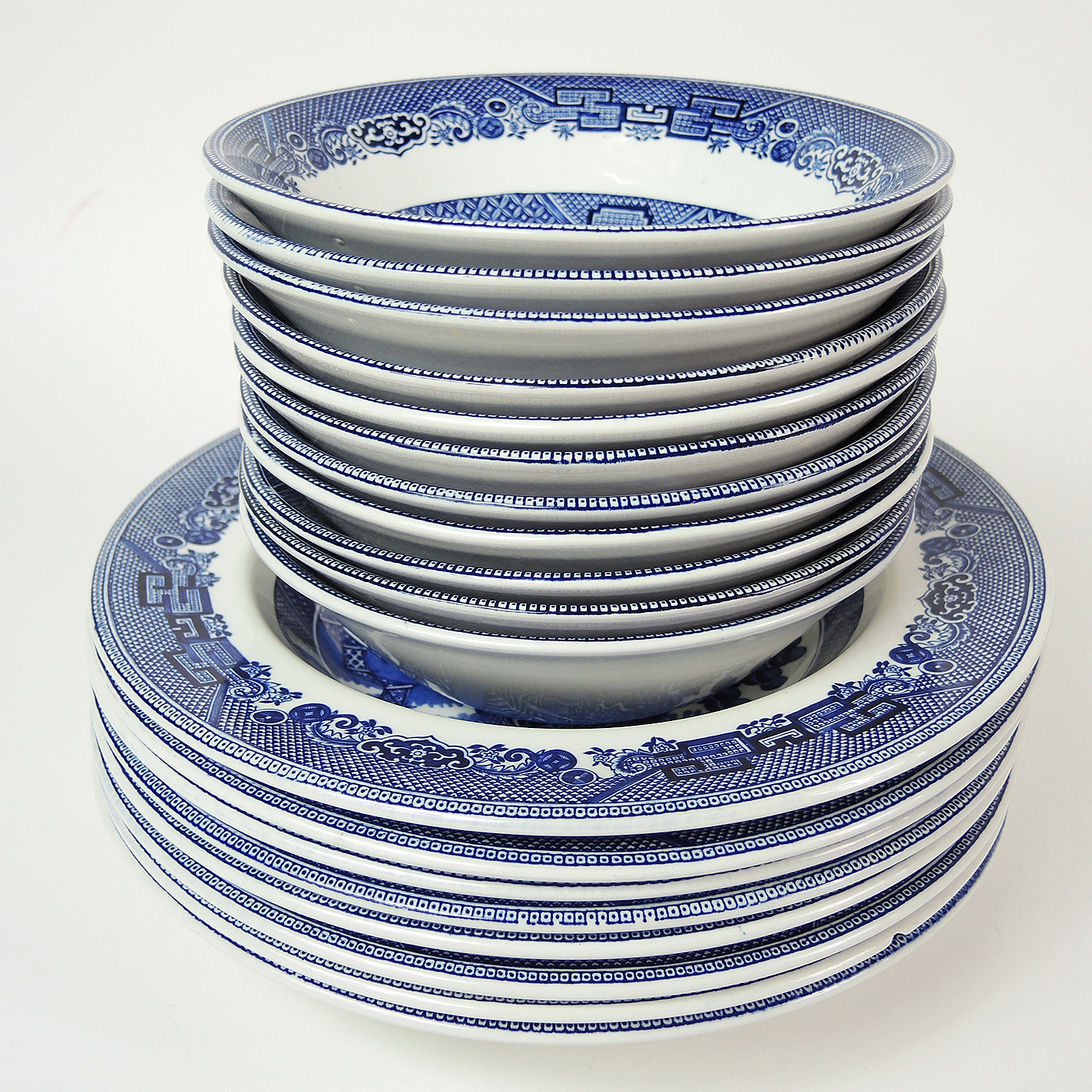 Johnson Brothers "Willow Blue" Dinnerware with Williams Sonoma China