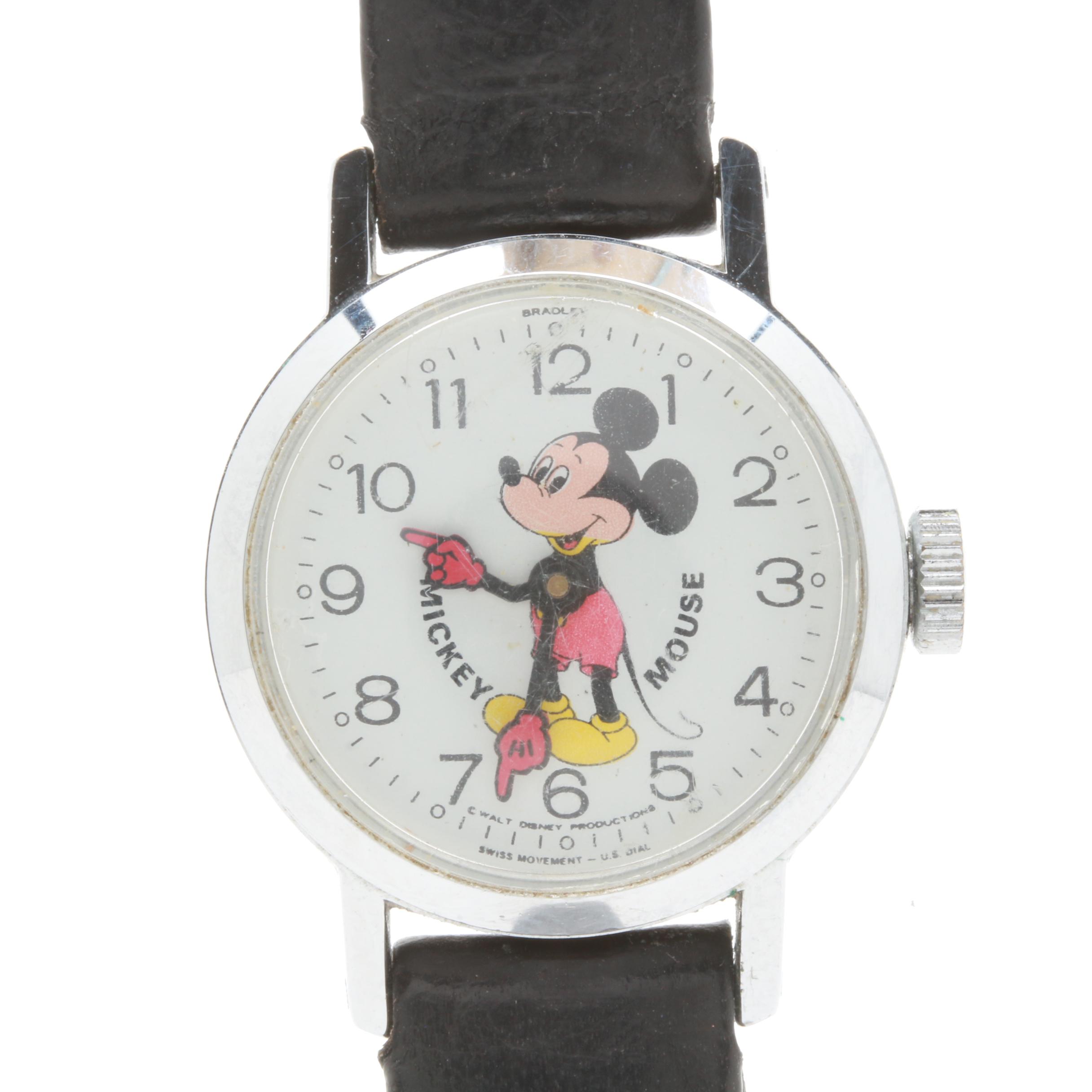 Bradley Mickey Mouse Silver Tone Watch