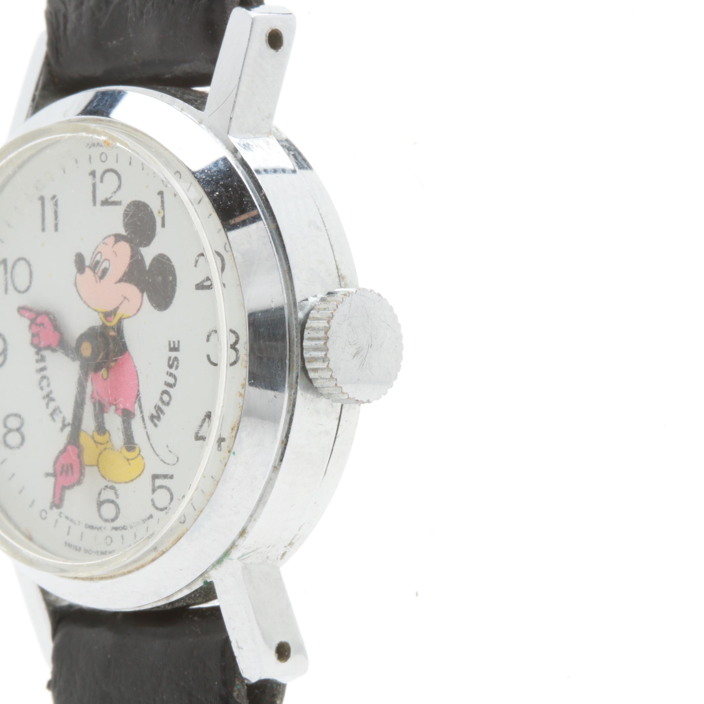 Bradley Mickey Mouse Silver Tone Watch