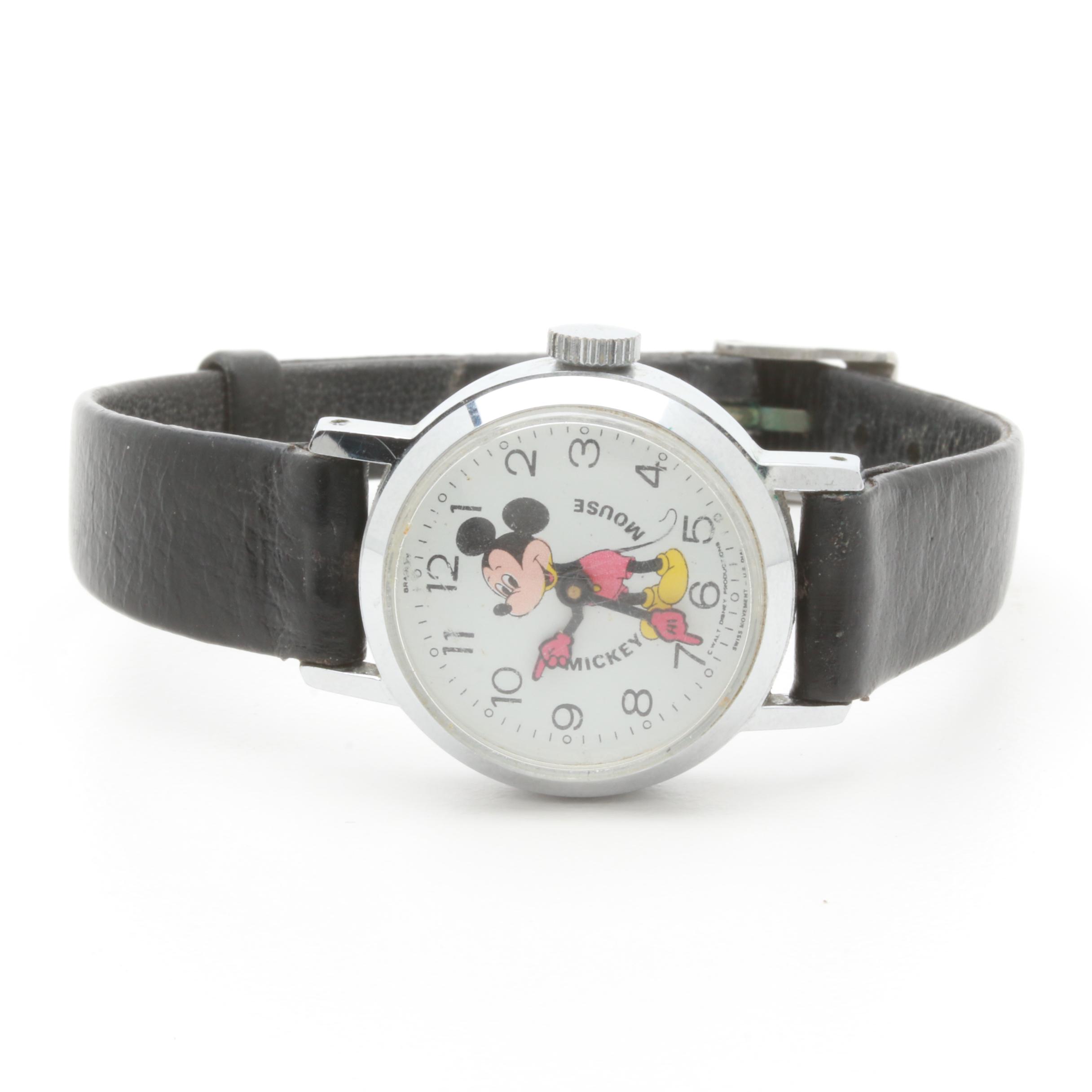 Bradley Mickey Mouse Silver Tone Watch