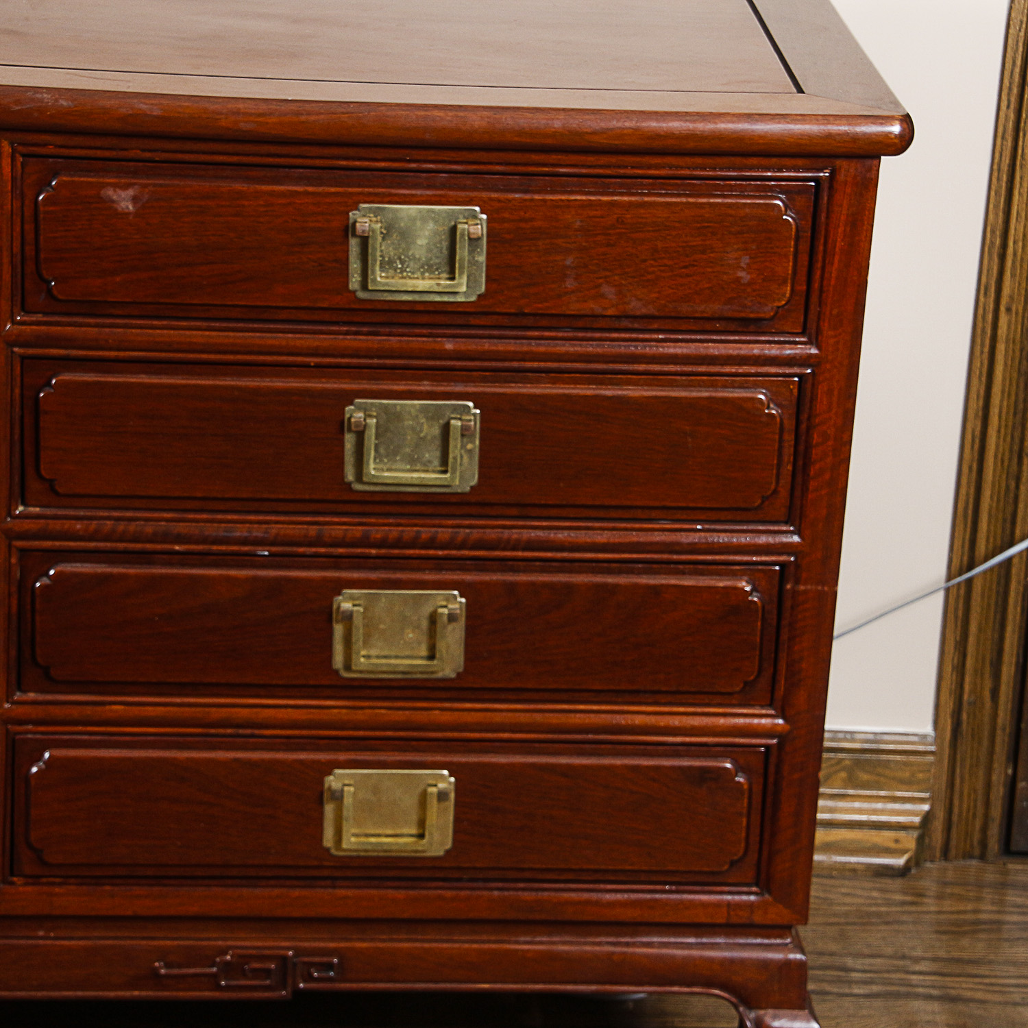 Vintage Chinese Inspired Carved Wood Sideboard