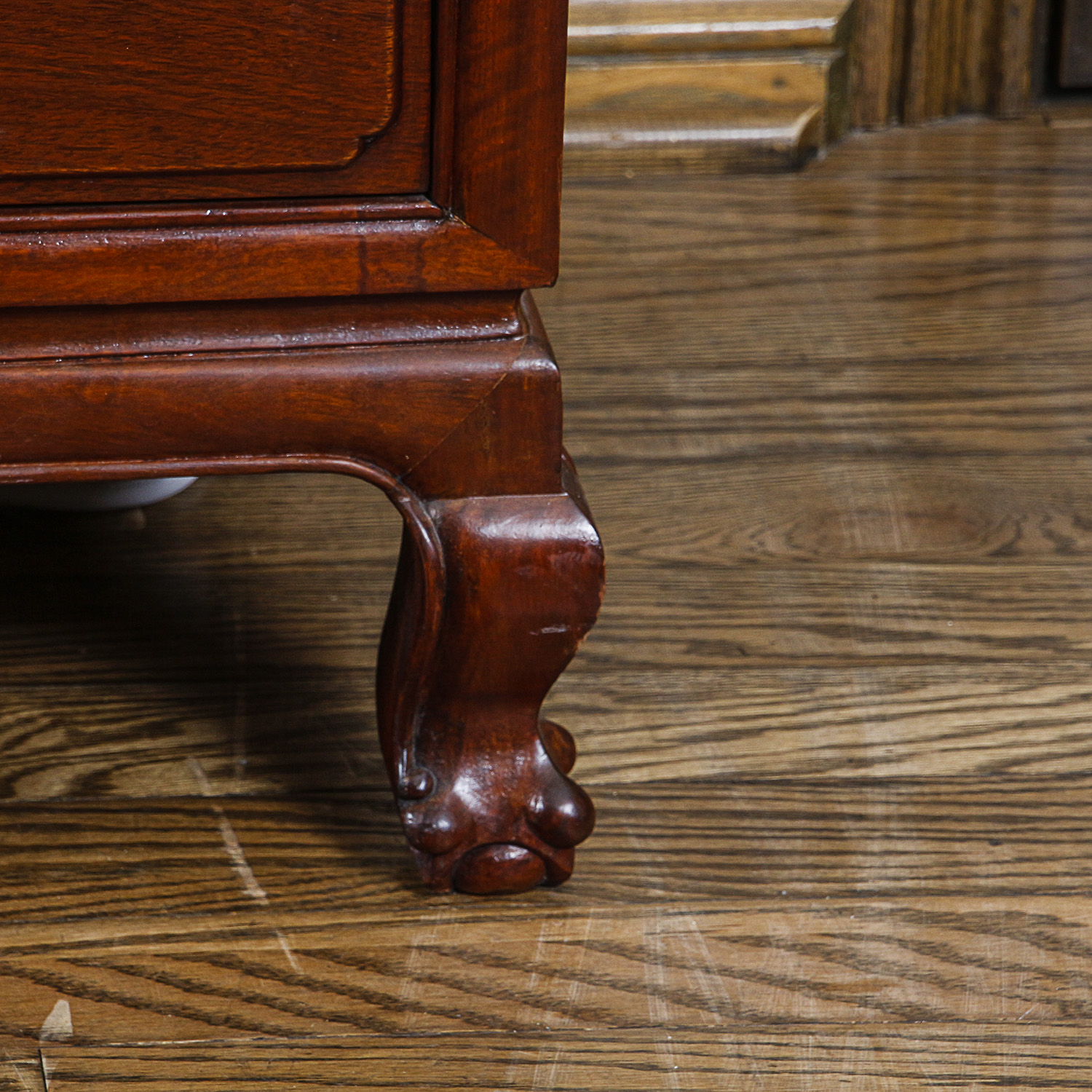 Vintage Chinese Inspired Carved Wood Sideboard