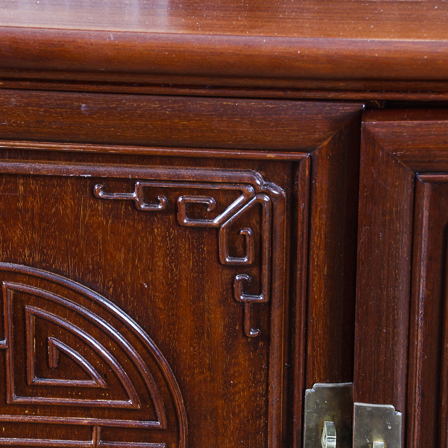 Vintage Chinese Inspired Carved Wood Sideboard